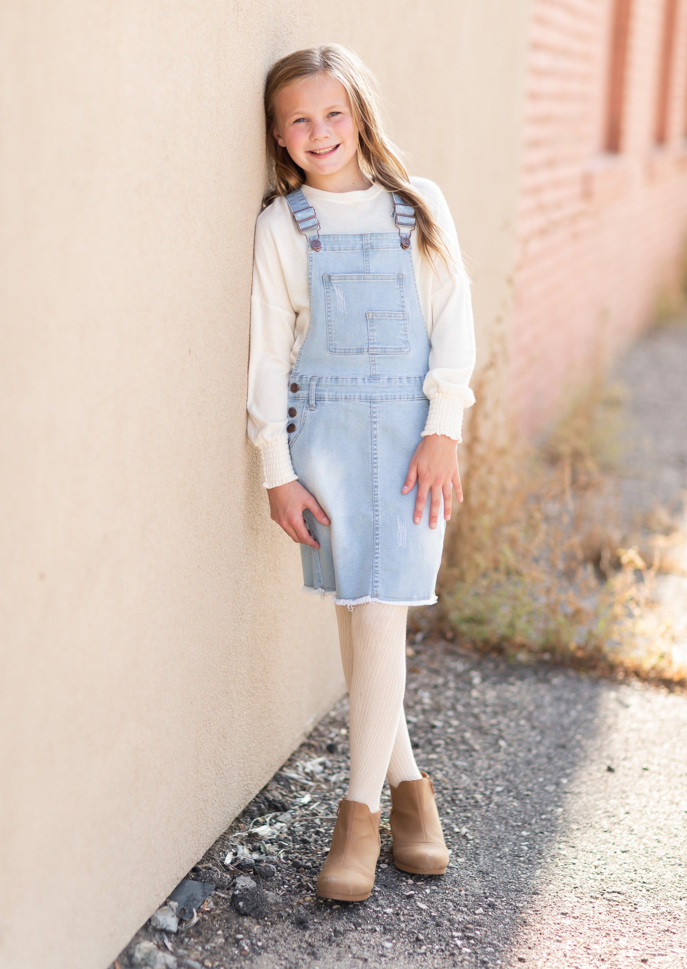 Girls jean overall dress sale