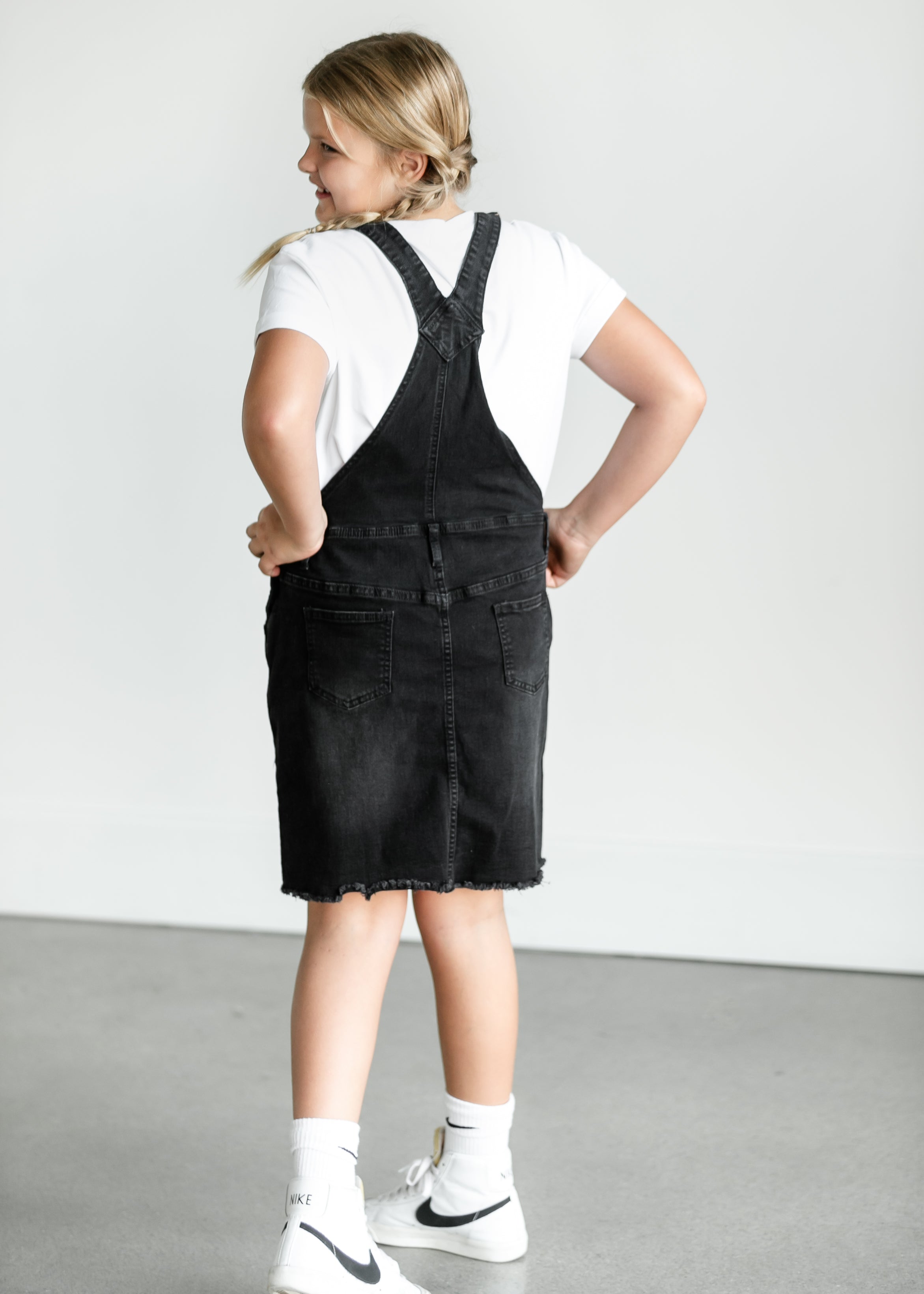 Girl's Aria Denim Overall Jumper Dress - FINAL SALE – Inherit Co.