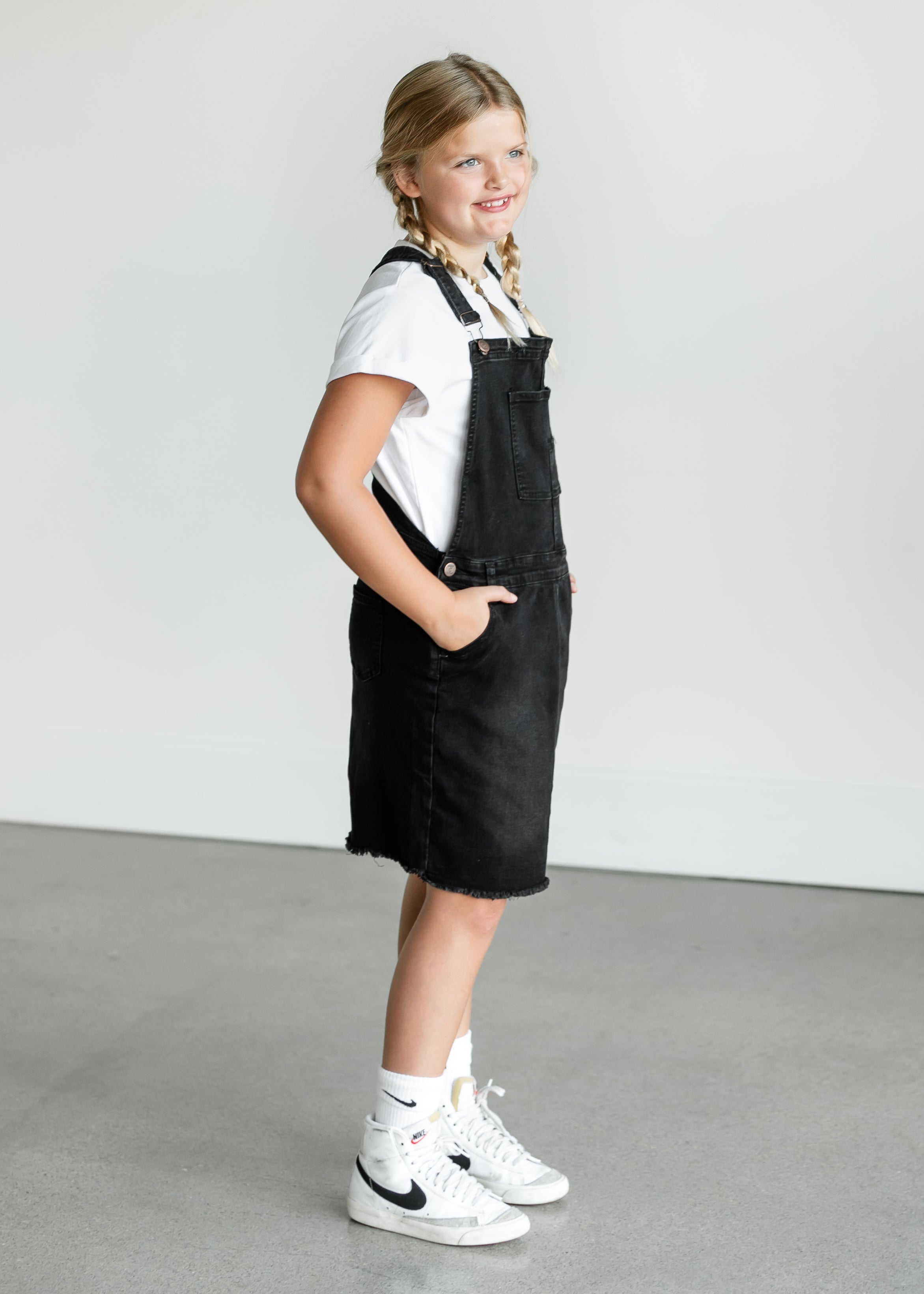 Buy Boldgal Girl's Western Mini Casual Denim Jumper Dress (Black_Medium) at  Amazon.in