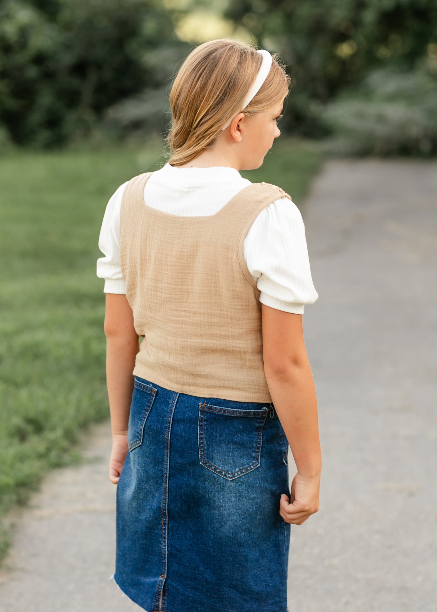 Girl's Daisy Sleeveless Crochet Top FF Girls