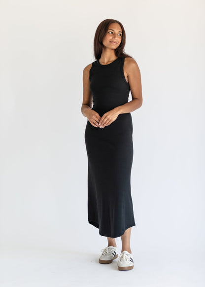 Goodwin Ribbed Knit Maxi Dress FF Dresses Black / S