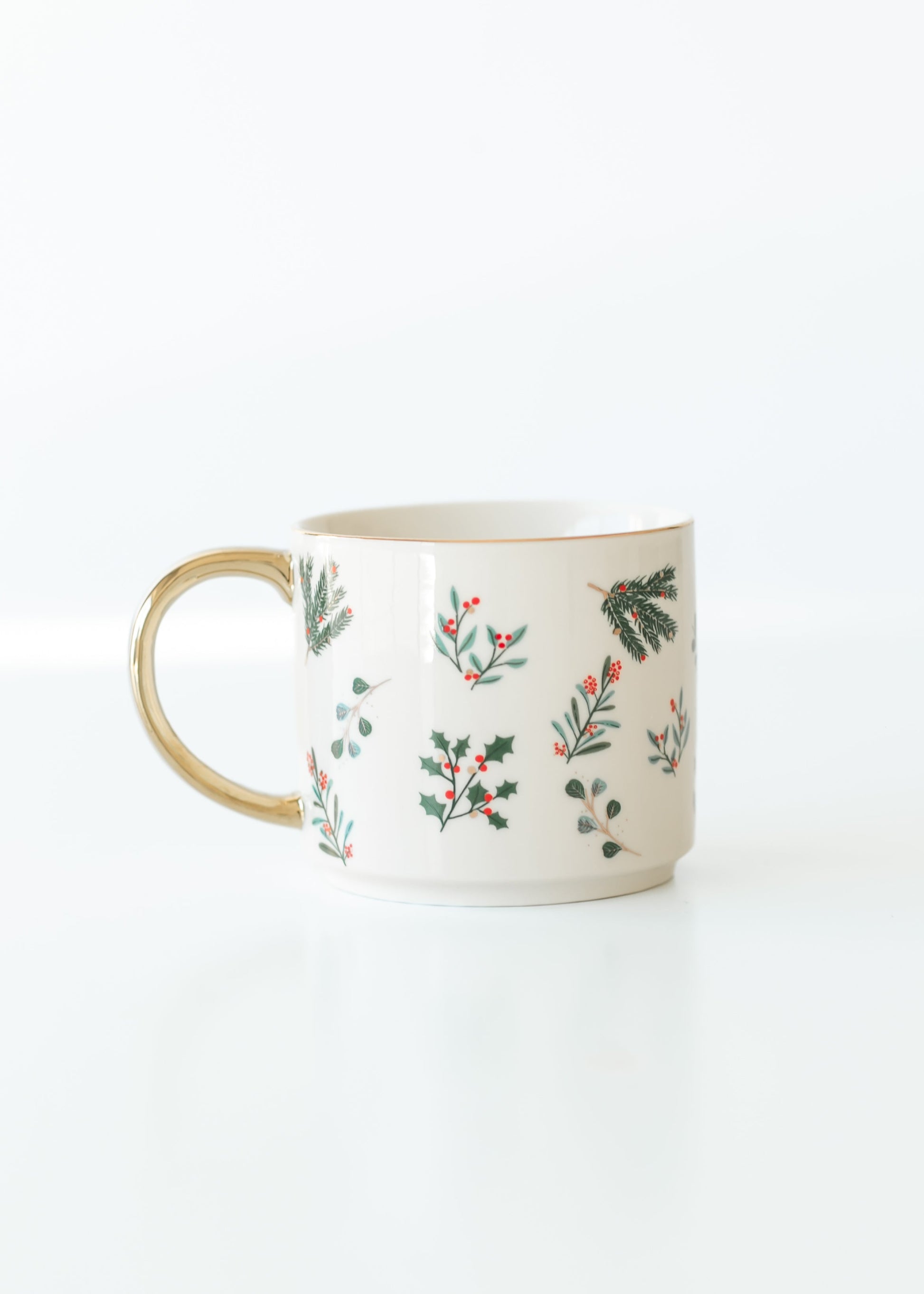 Holiday Holly Gold Handle Mug Gifts