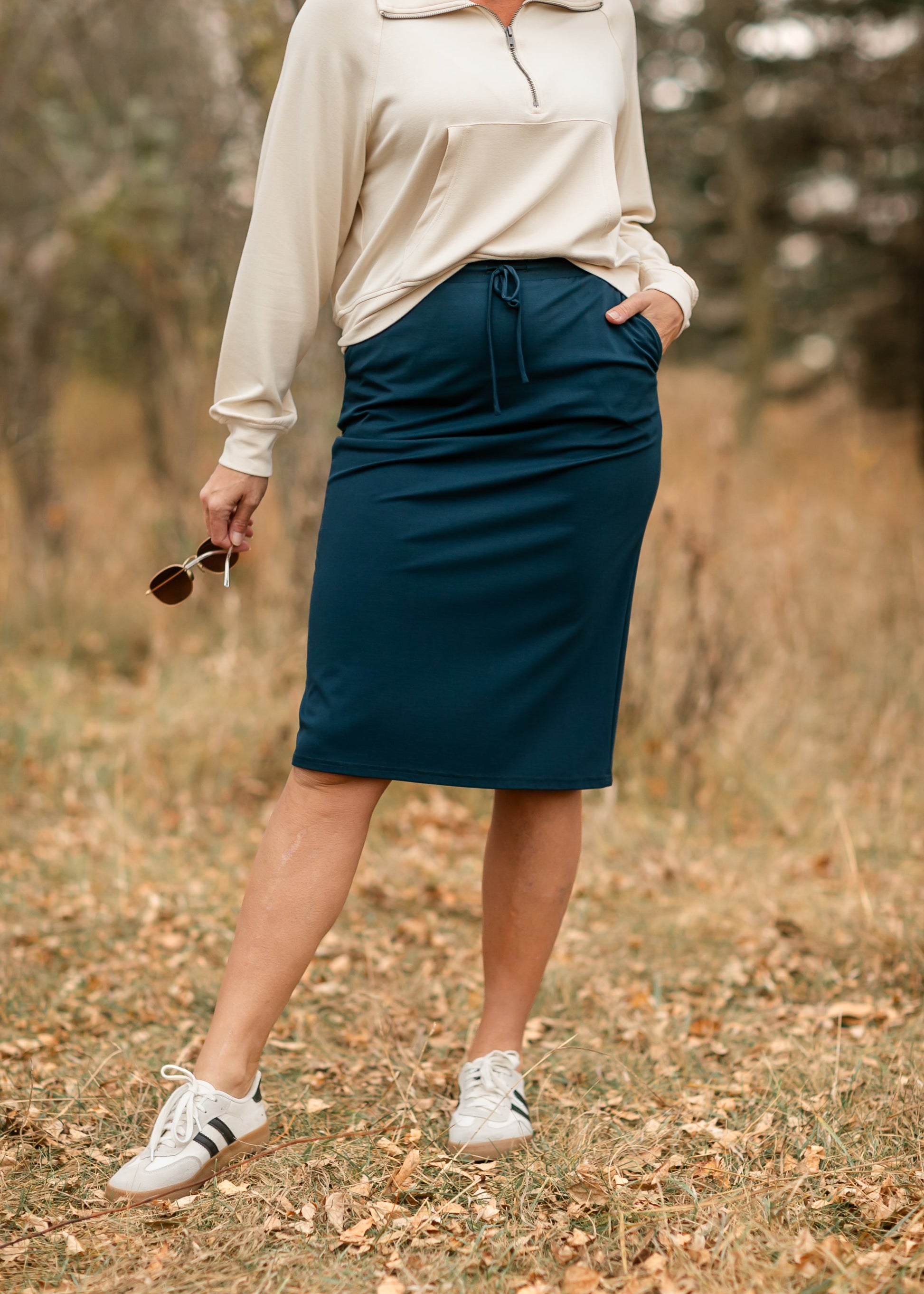 Jordan Knit Midi Skirt Teal IC Skirts