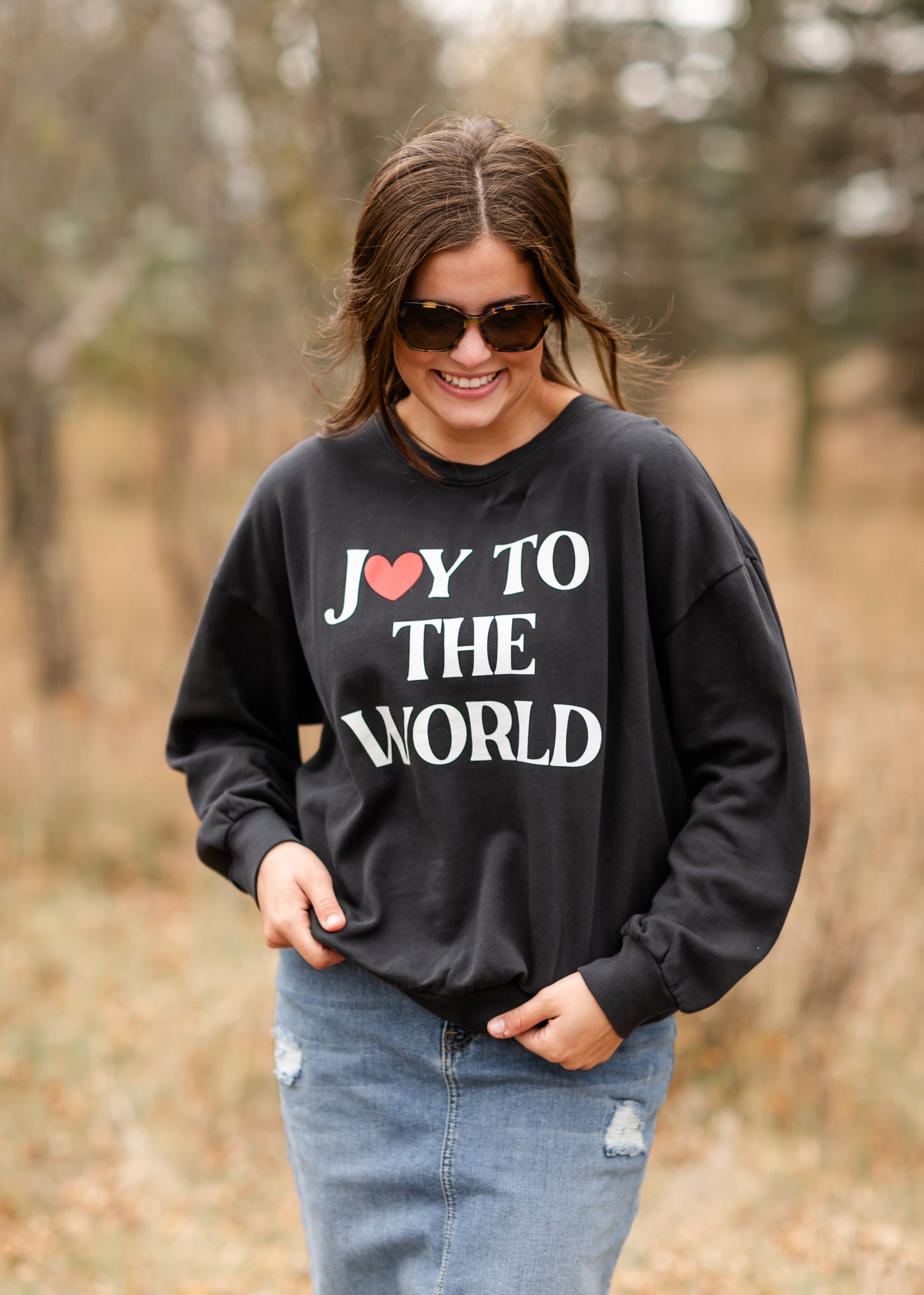 Joy Sunday Sweatshirt Black Sand FF Tops