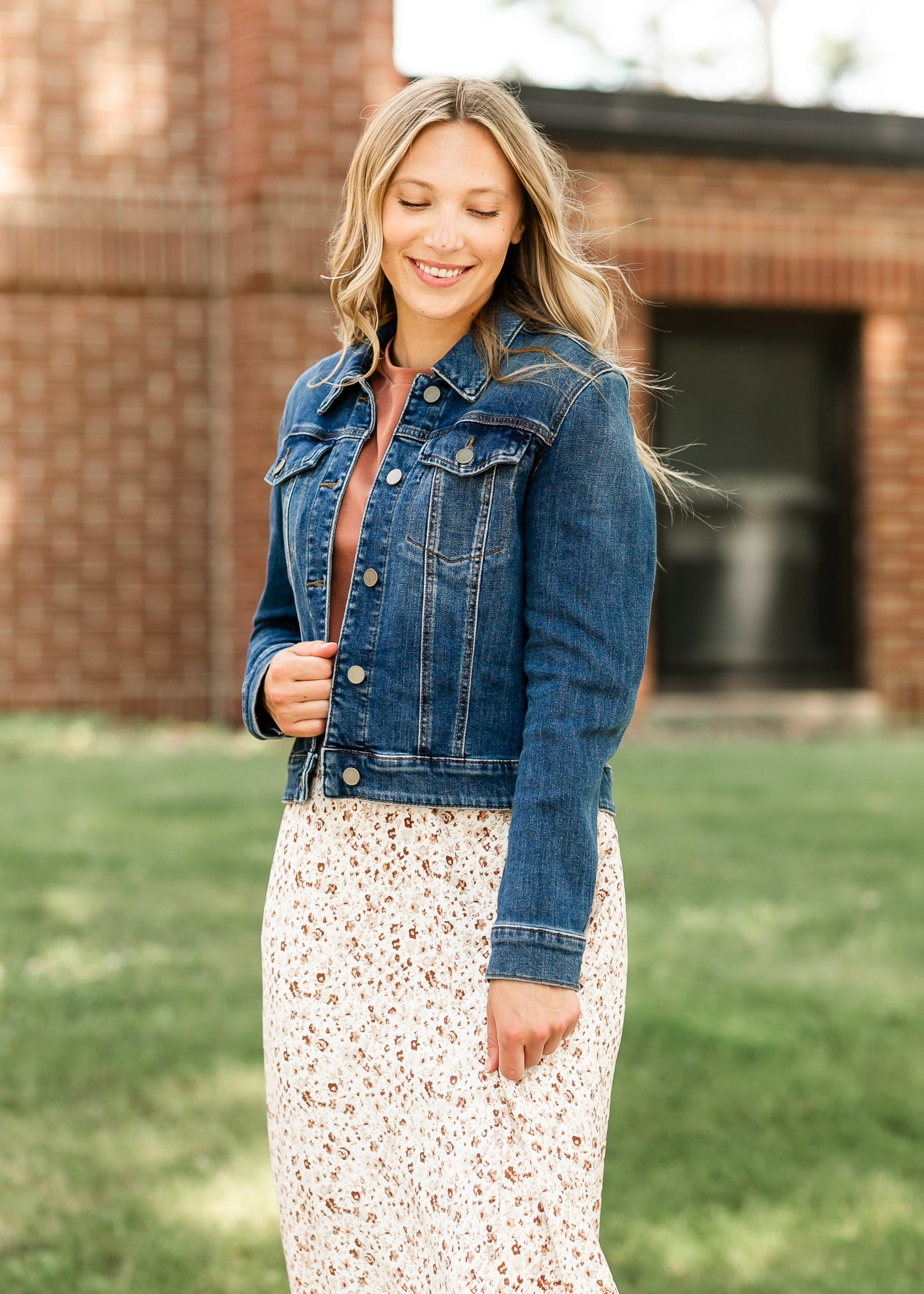 Julia Dark Stone Wash Denim Jacket FF Layering Essentials