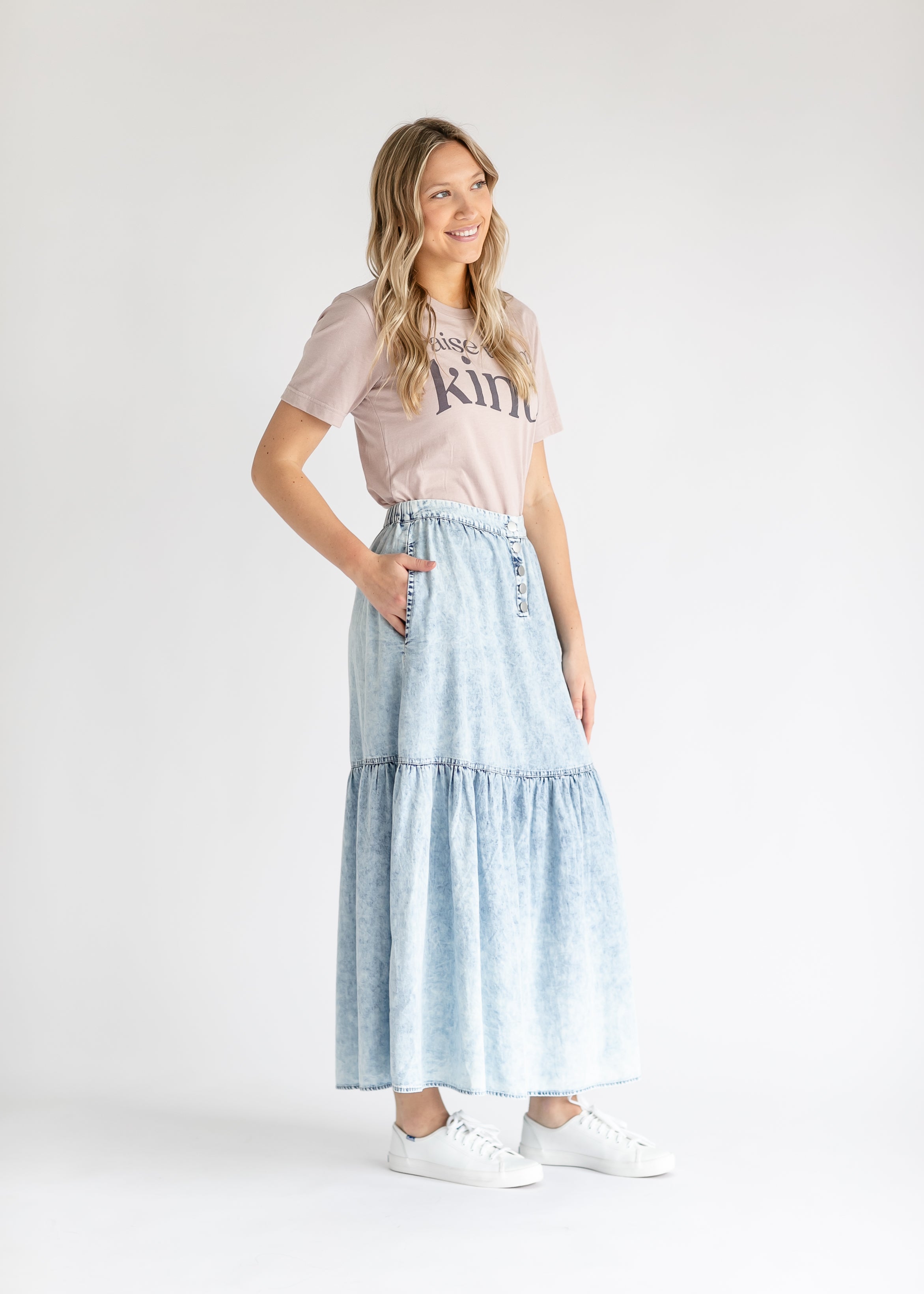 Khloe Chambray Maxi Skirt