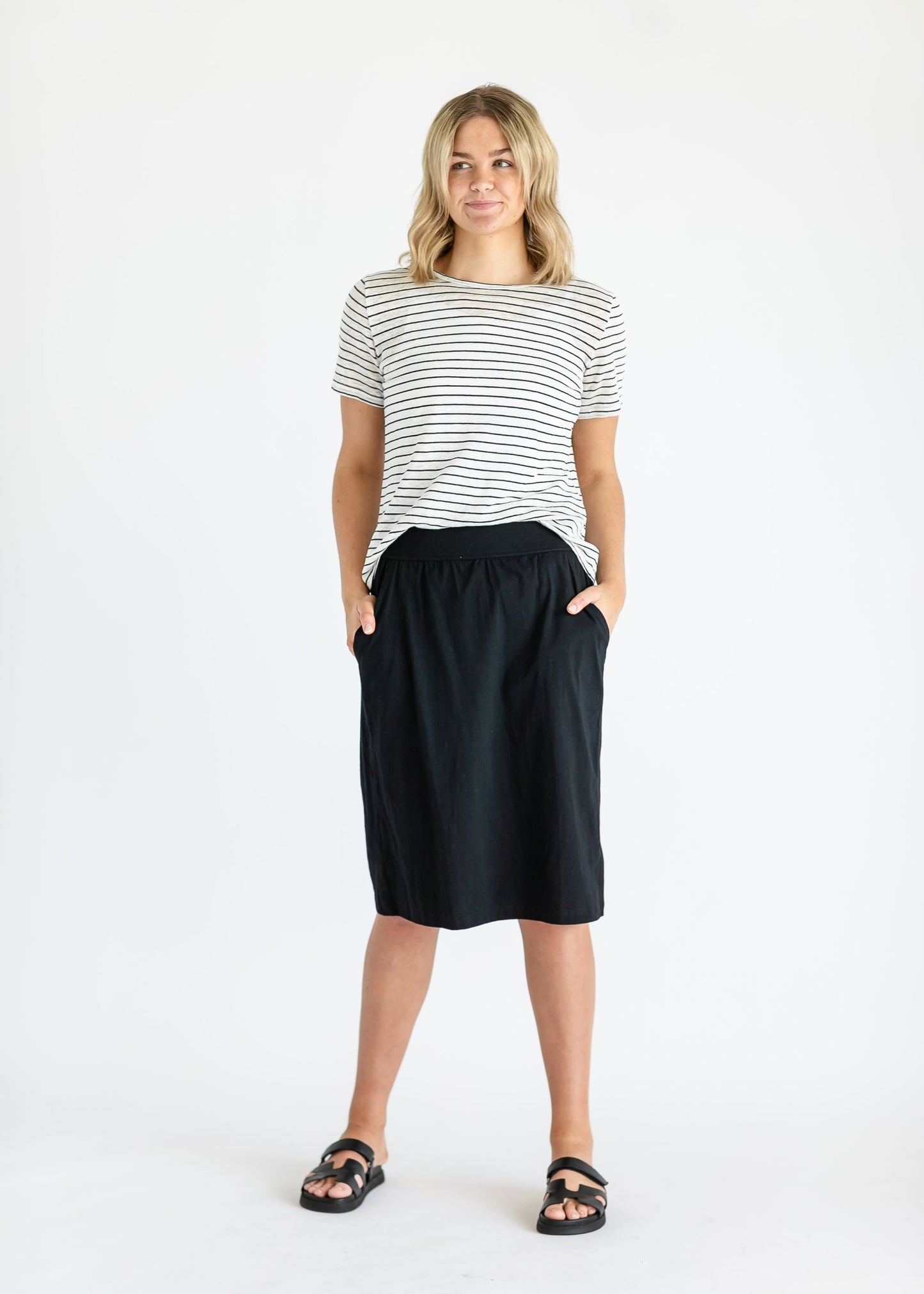 Kinsley Side Pocket Midi Skirt IC Skirts Black / XS