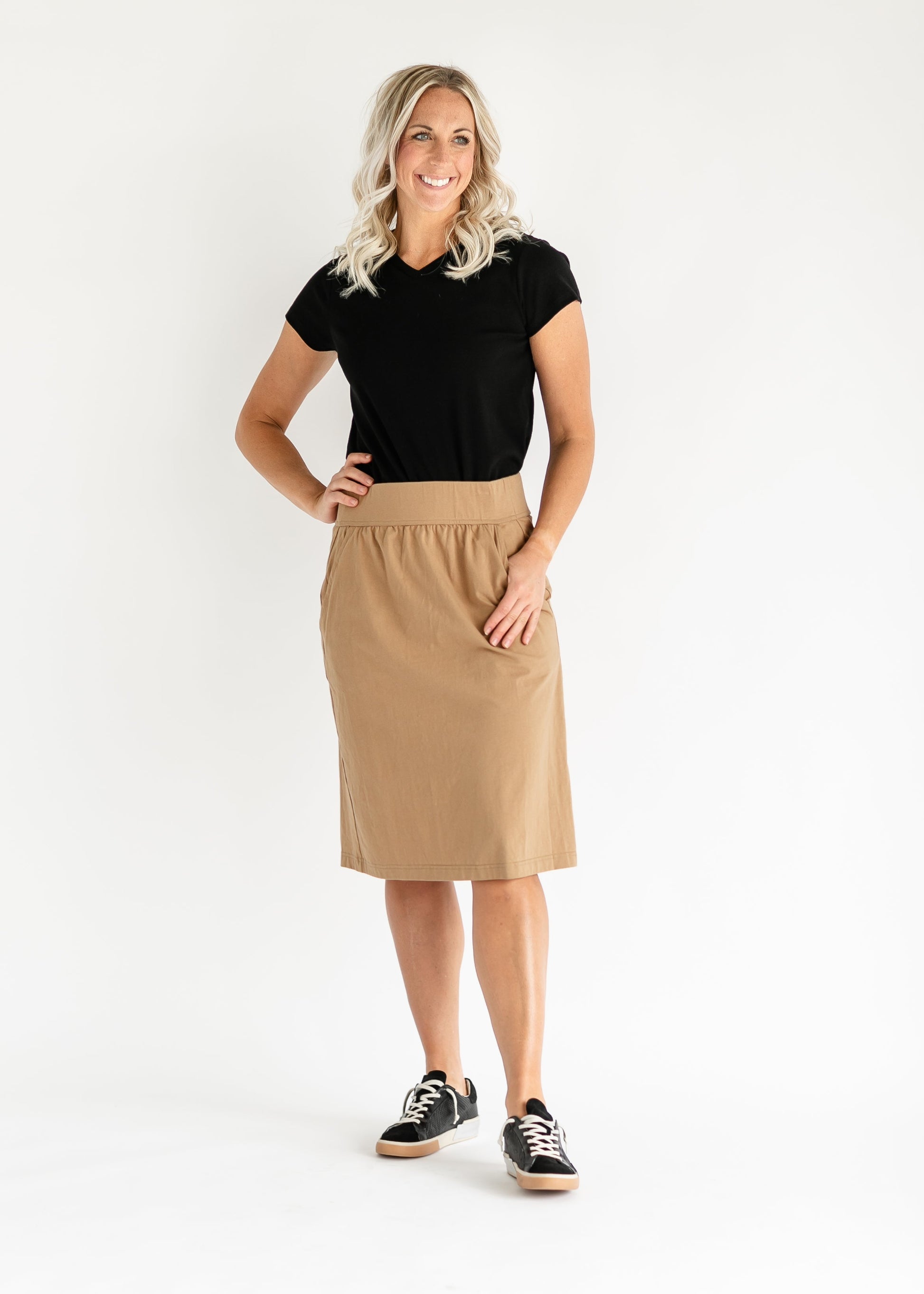 Kinsley Side Pocket Midi Skirt IC Skirts Camel / XS