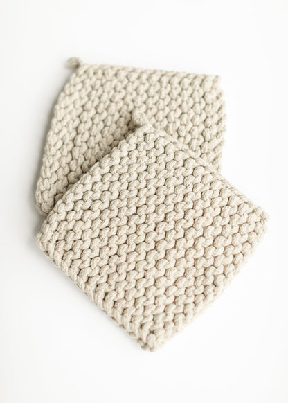 Knit Potholder FF Home + Lifestyle Dove gray