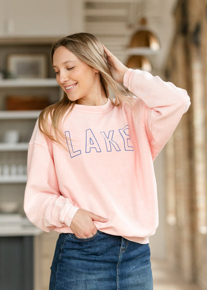 Lake Graphic Corded Crewneck Sweatshirt FF Tops