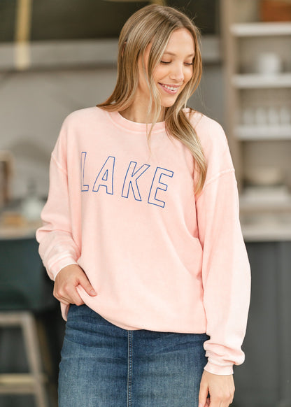 Lake Graphic Corded Crewneck Sweatshirt FF Tops