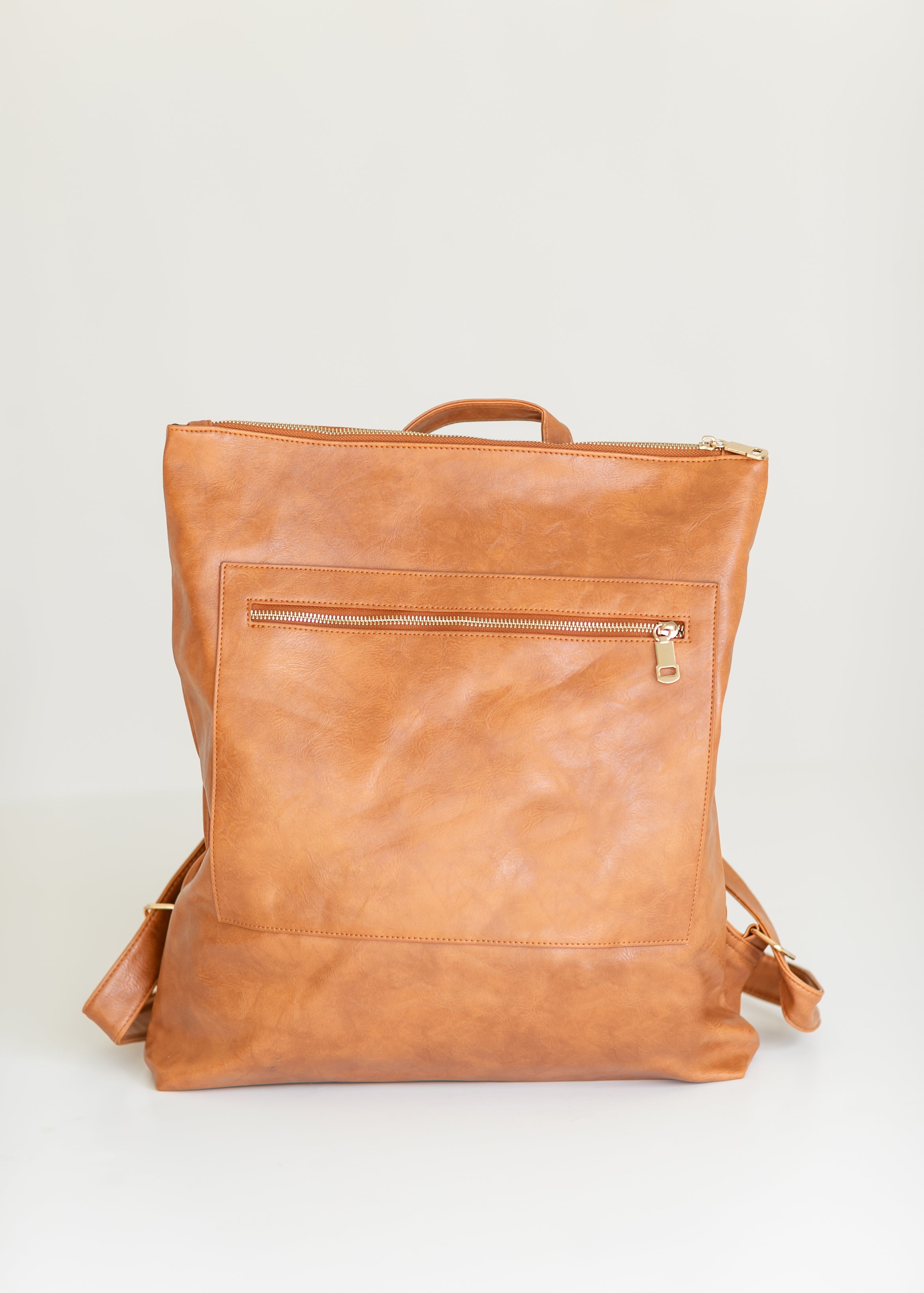 large vegan leather backpack