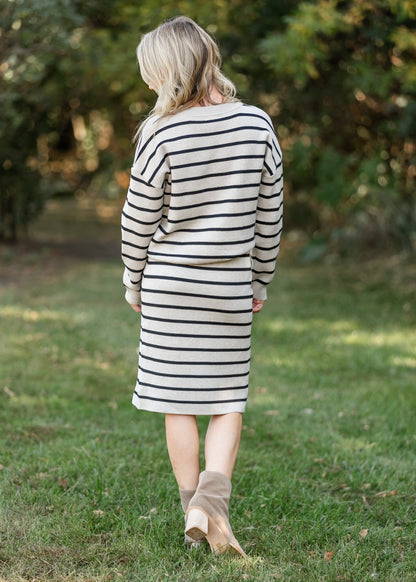 Latte Stripe Knit Skirt FF Skirts