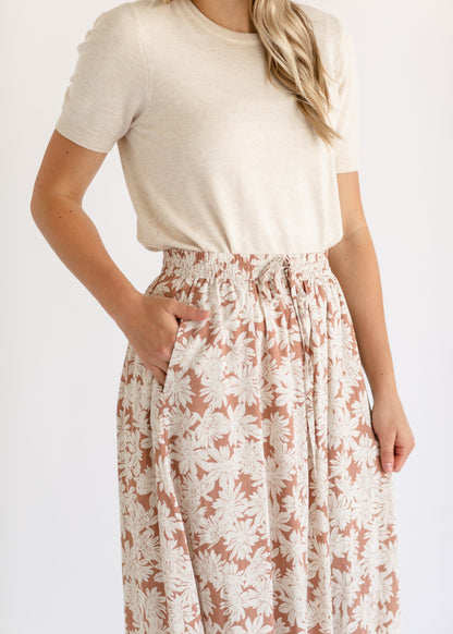 Lelia Floral Printed Midi Skirt FF Skirts