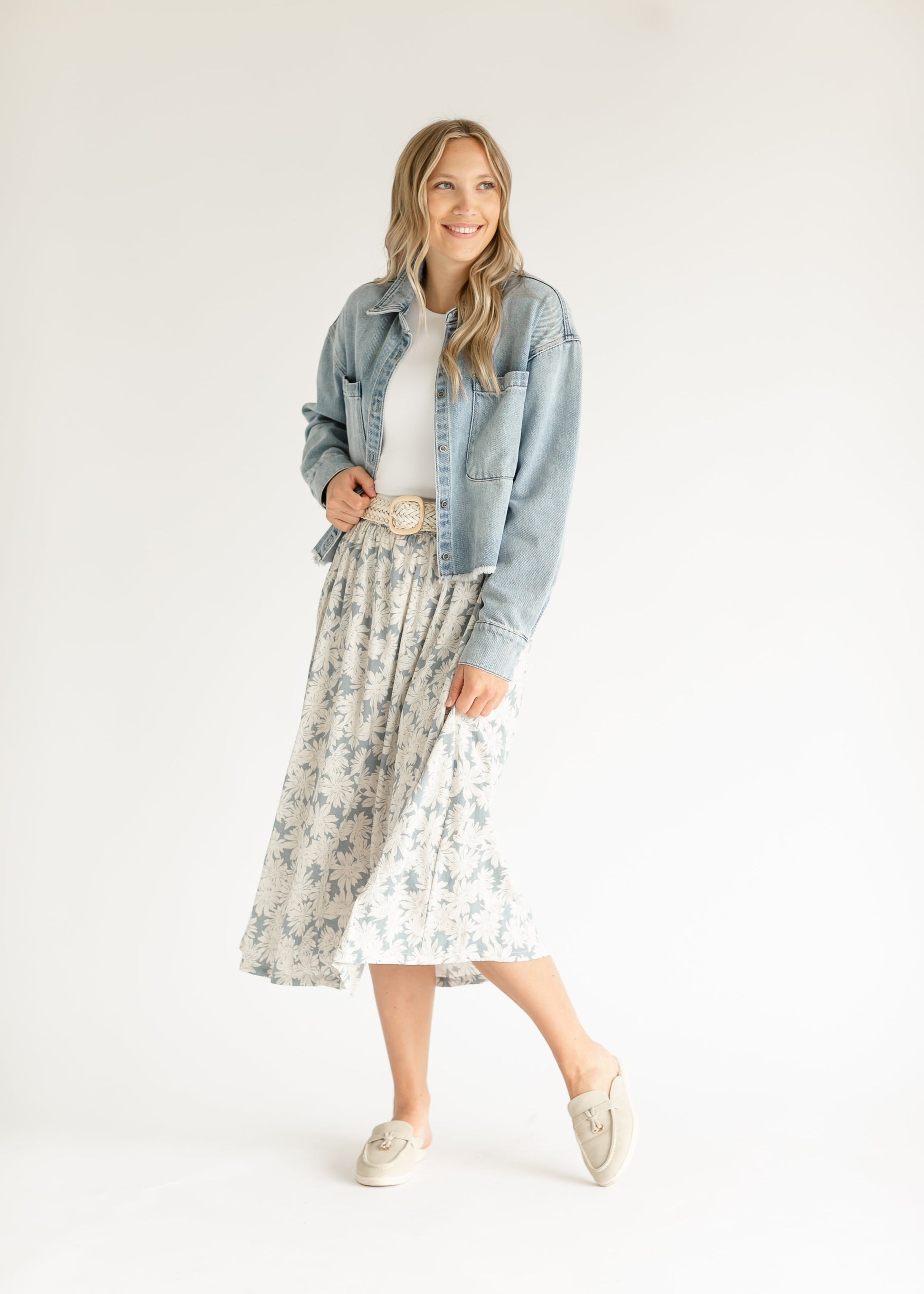 Lelia Floral Printed Midi Skirt FF Skirts