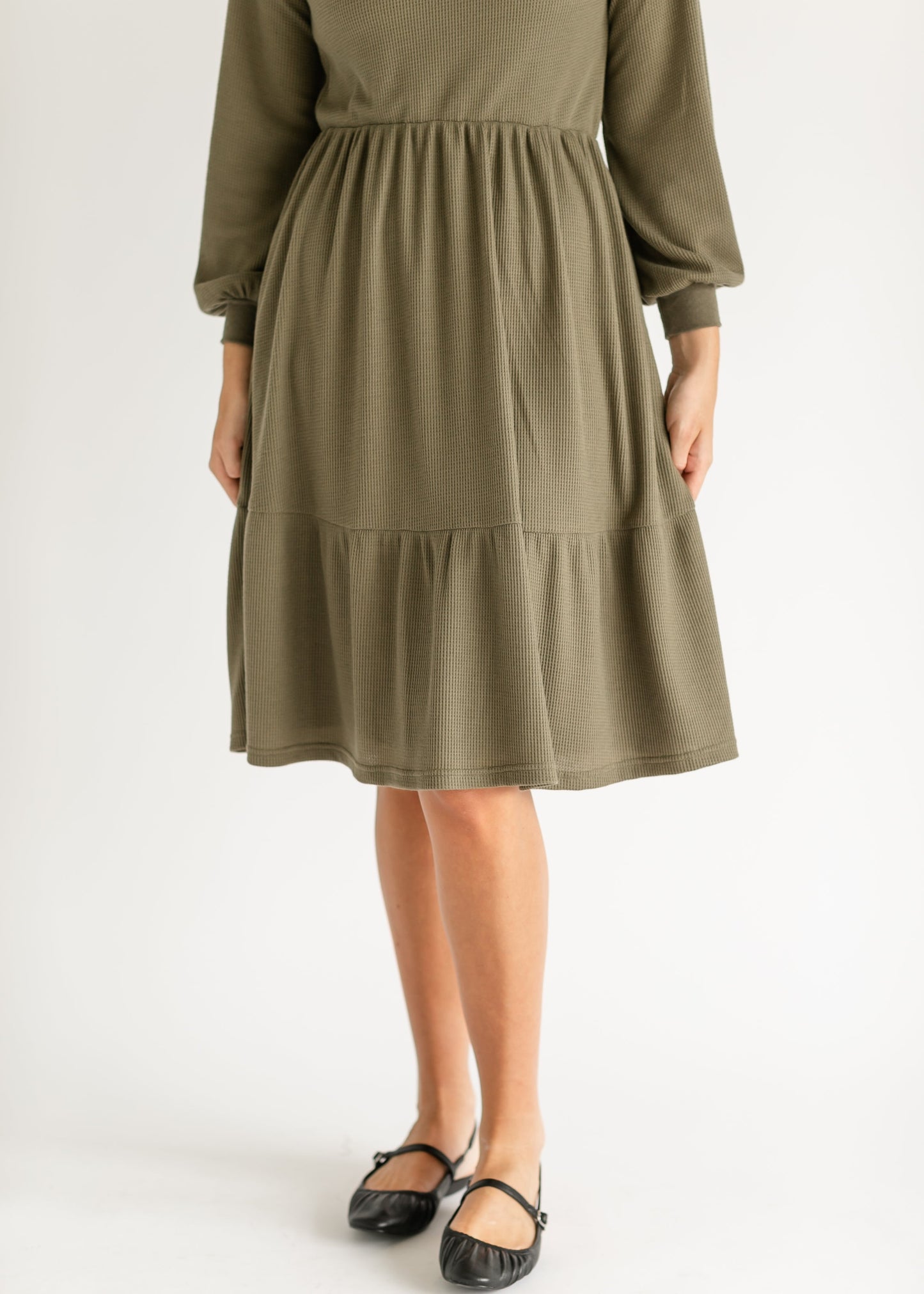 Luna Long Sleeve Tiered Midi Dress IC Dresses