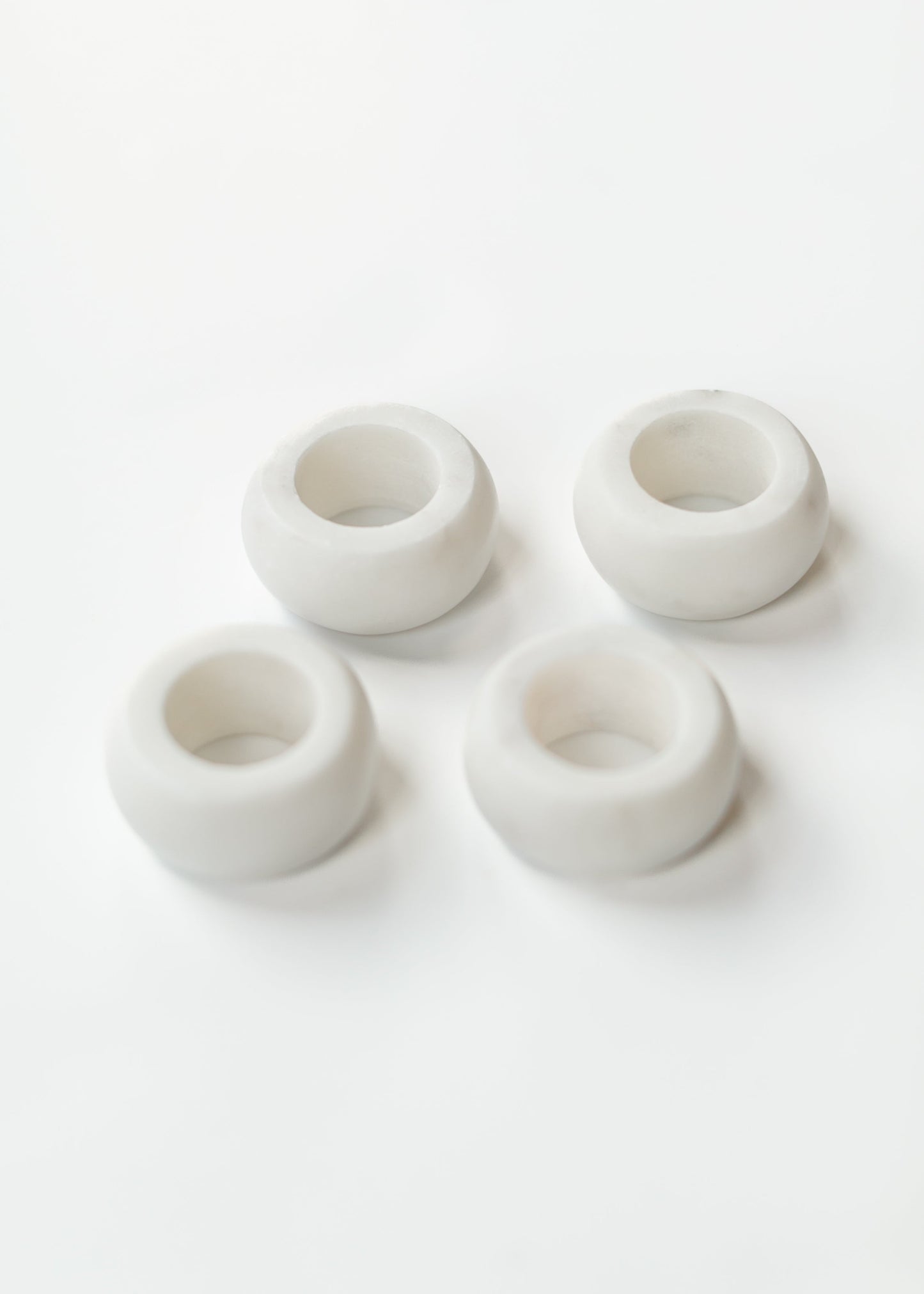 Marble Napkin Rings White 4pc Set Gifts