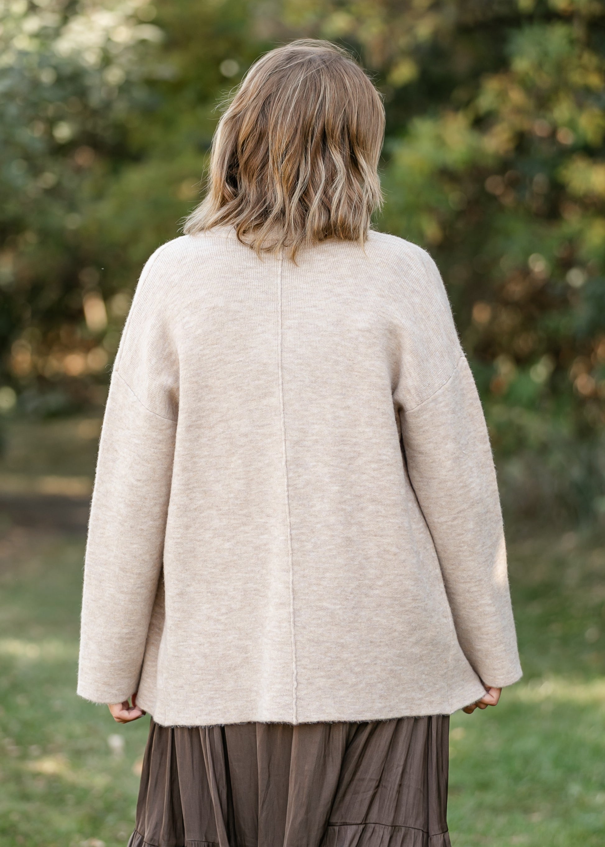 Martha Open Front Marled Cardigan FF Tops