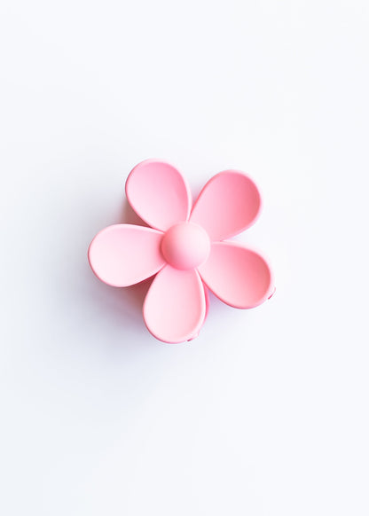 Matte Large Flower Claw Hair Clip Accessories Pink