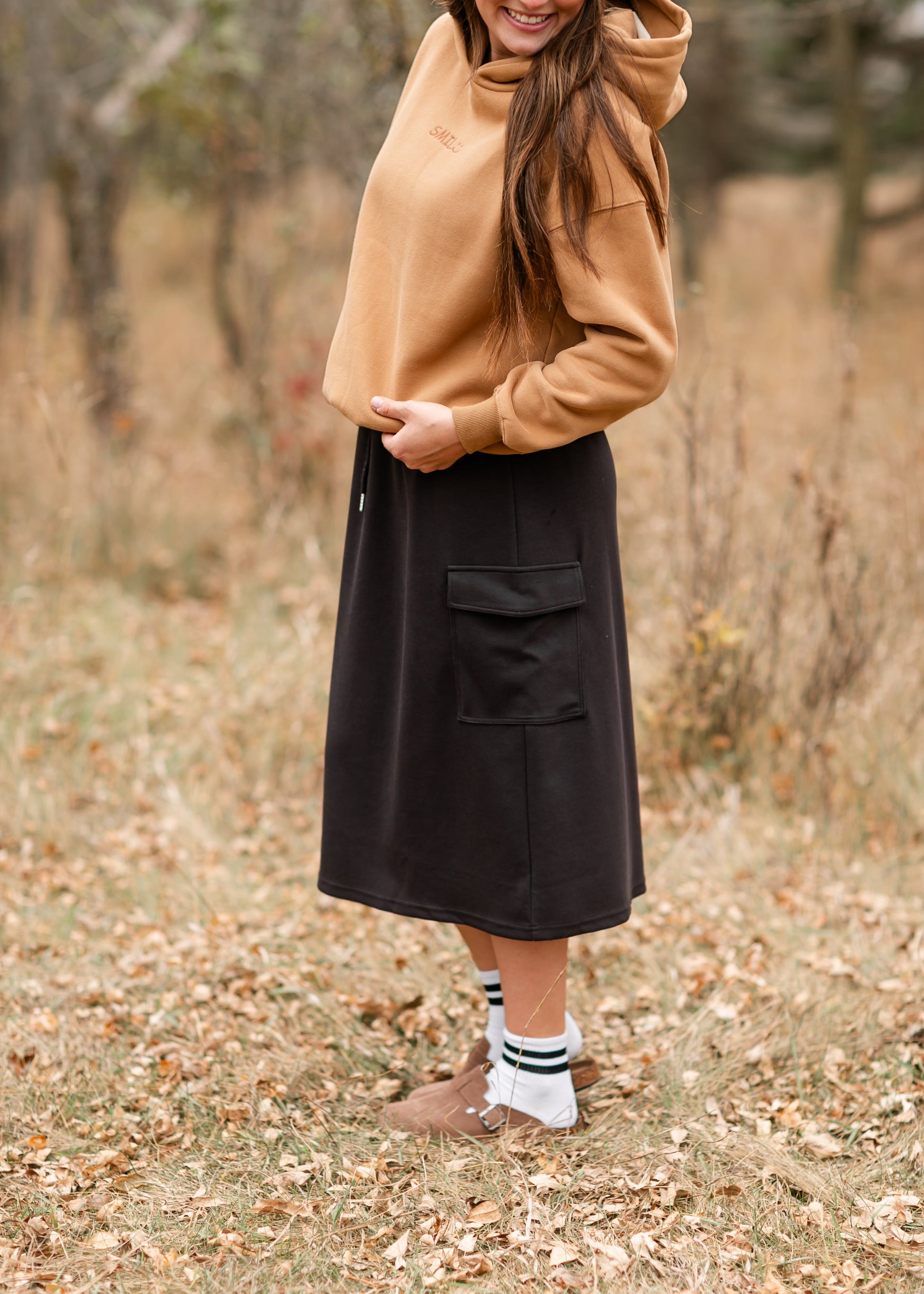 Mazie Midi A-line Cargo Skirt FF Skirts