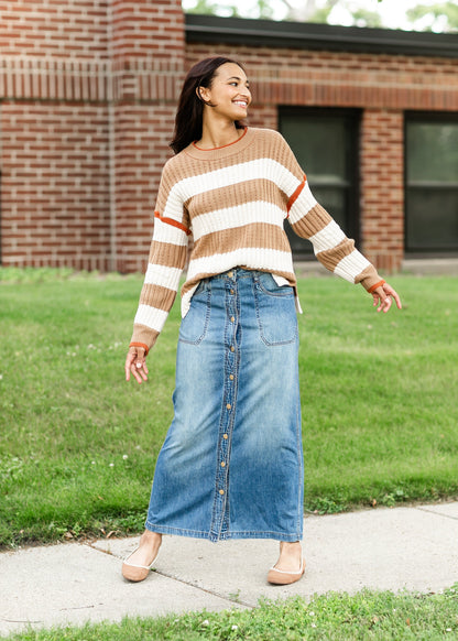 Multi-Striped Crewneck Sweater FF Tops