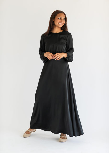 Muriel Long Sleeve Satin Dress IC Dresses