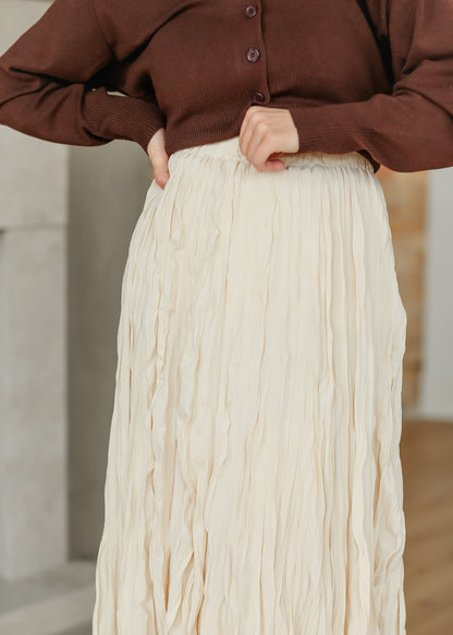 Natalie Crinkle Cream Maxi Skirt FF Skirts