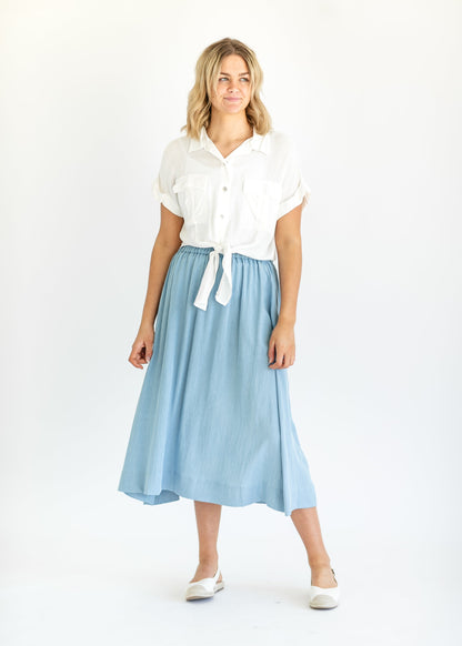 Nora Chambray Maxi Skirt IC Skirts