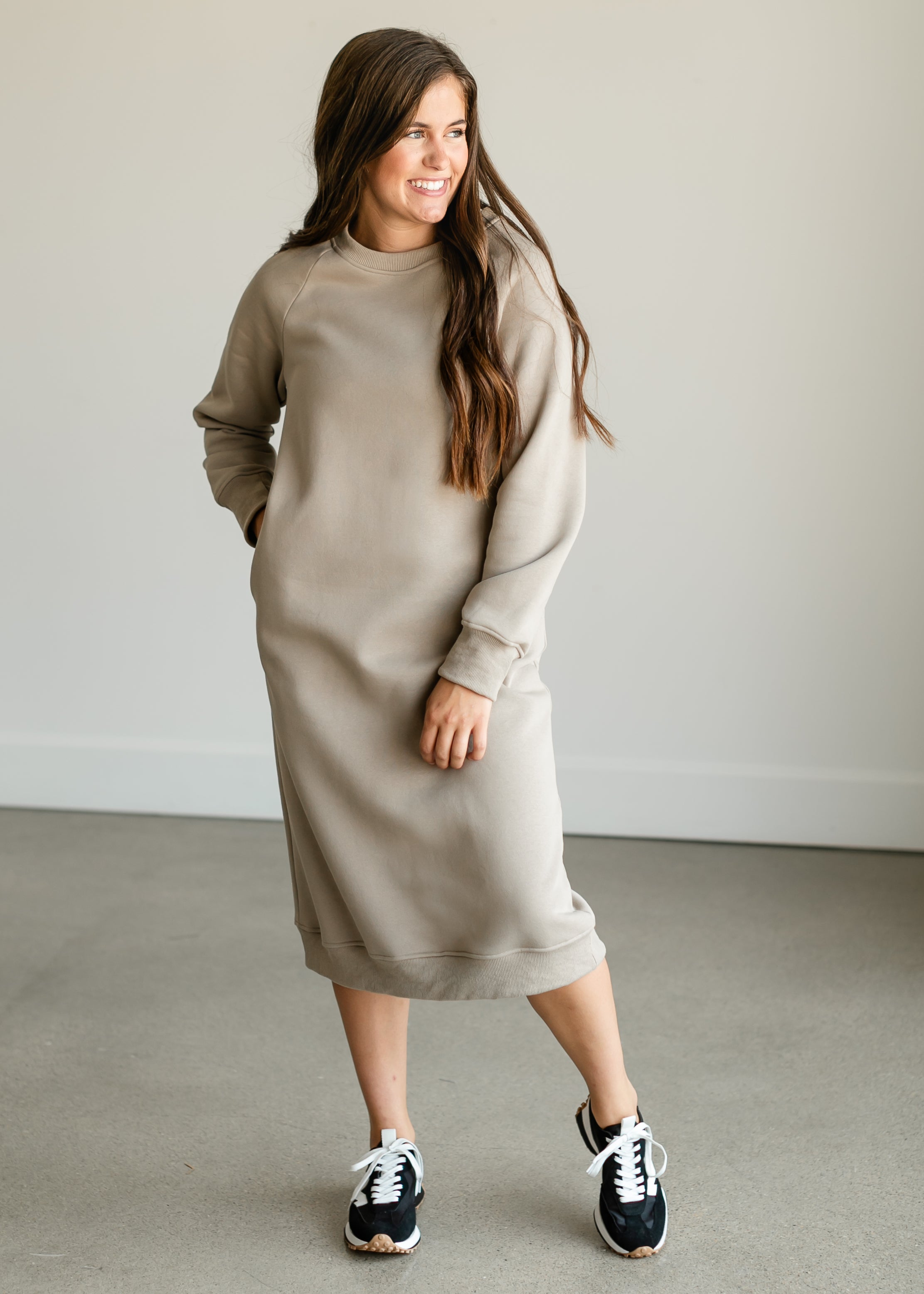 Crew neck store sweatshirt dress