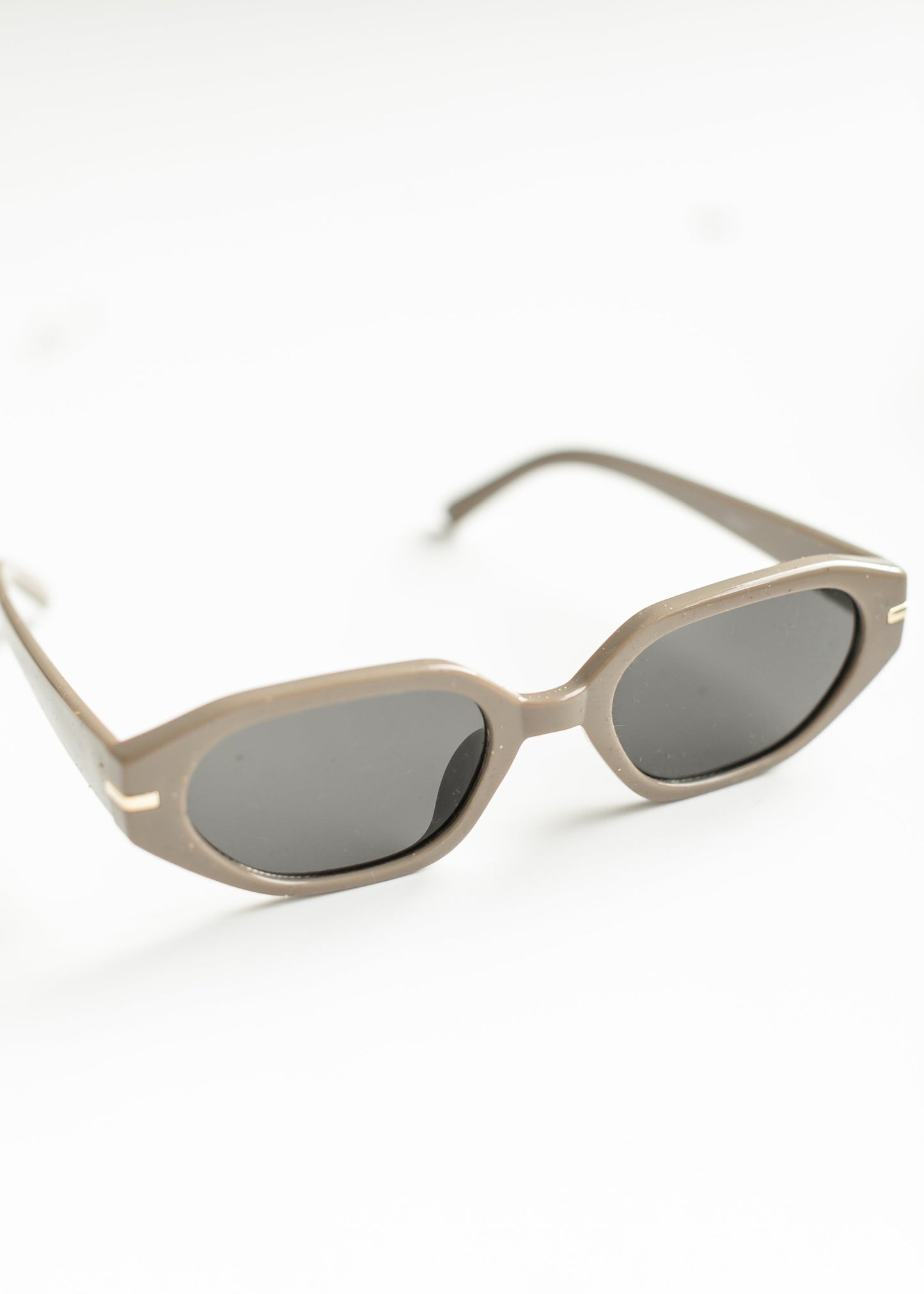 Oval Angled Acetate Sunglasses Accessory Olive