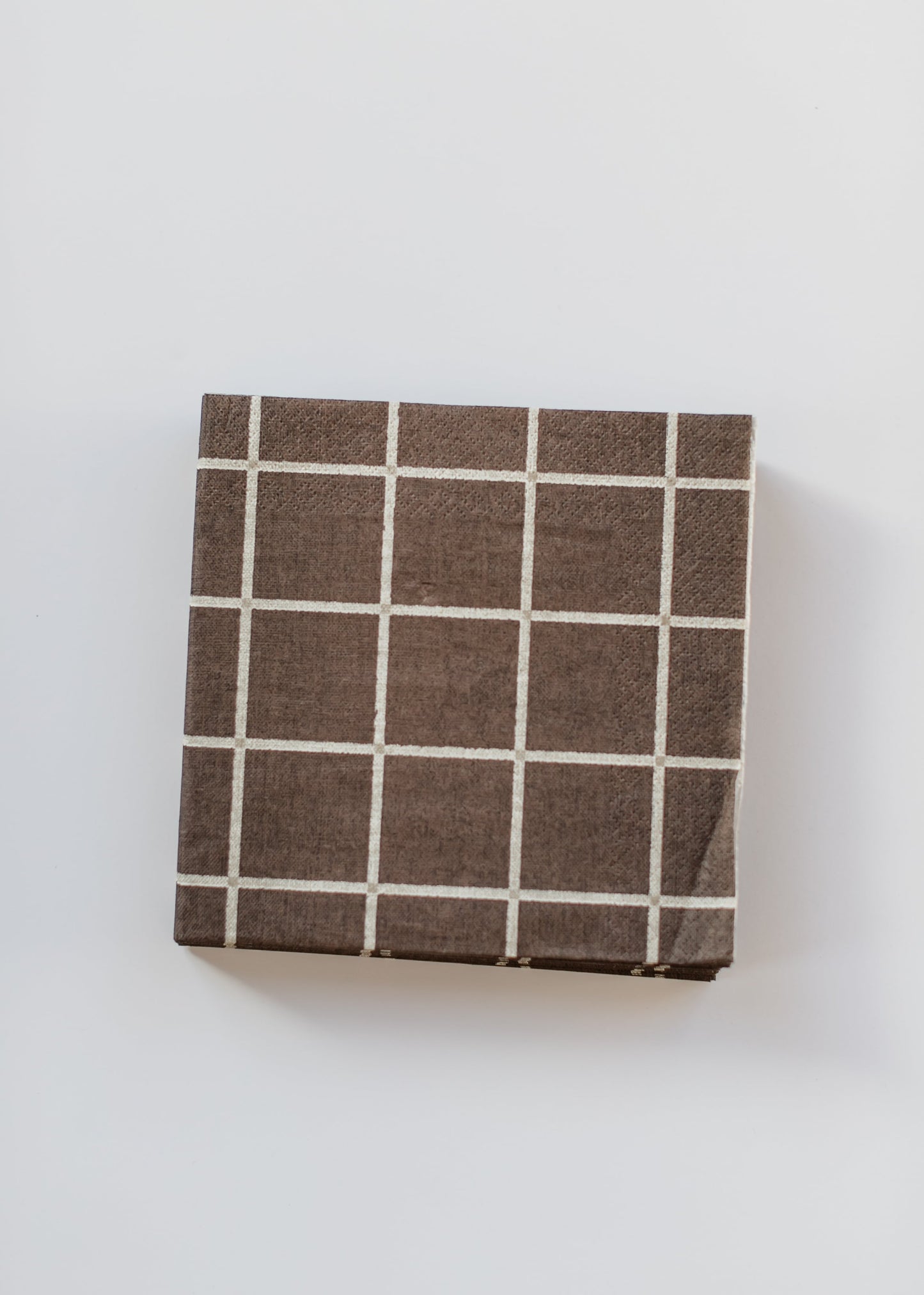 Paper Napkin Brown Squares FF Home + Lifestyle