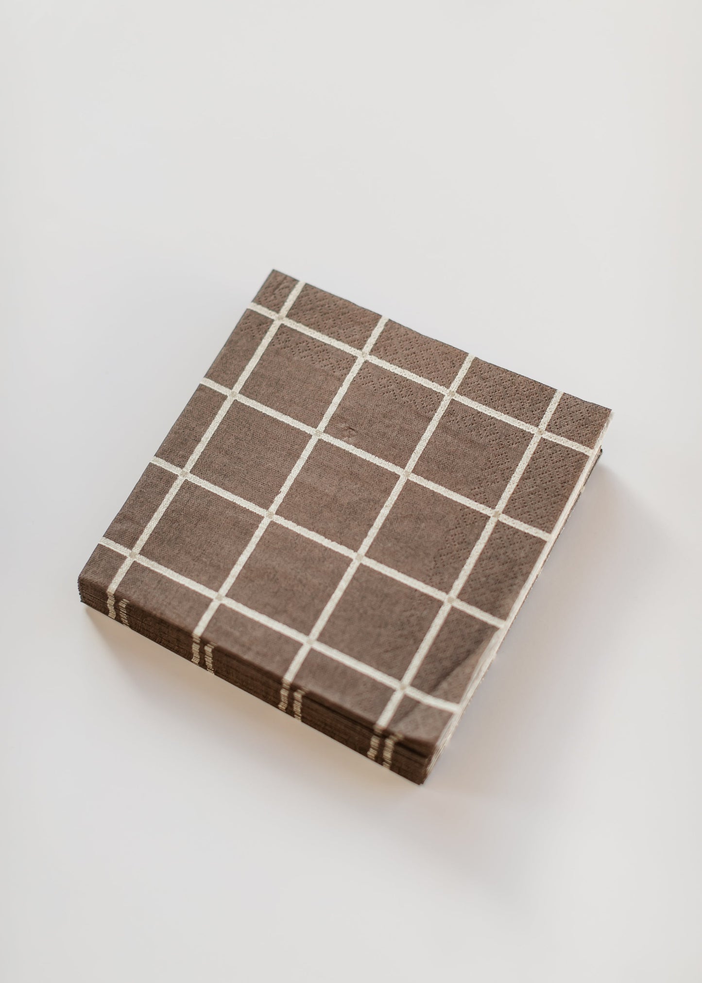 Paper Napkin Brown Squares FF Home + Lifestyle