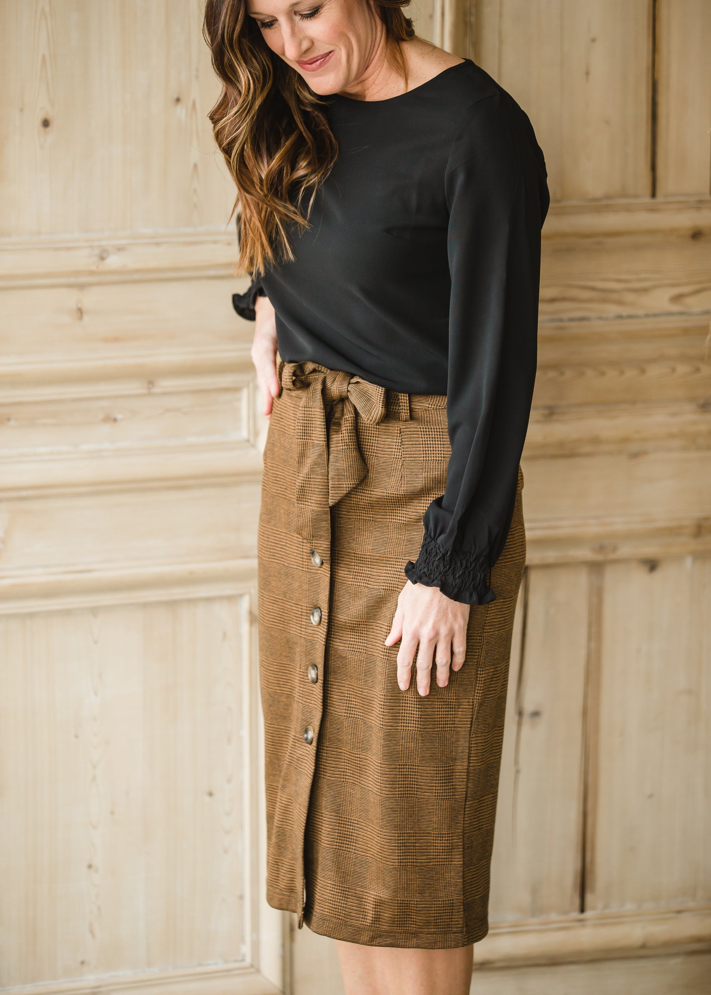 Button tie skirt hotsell