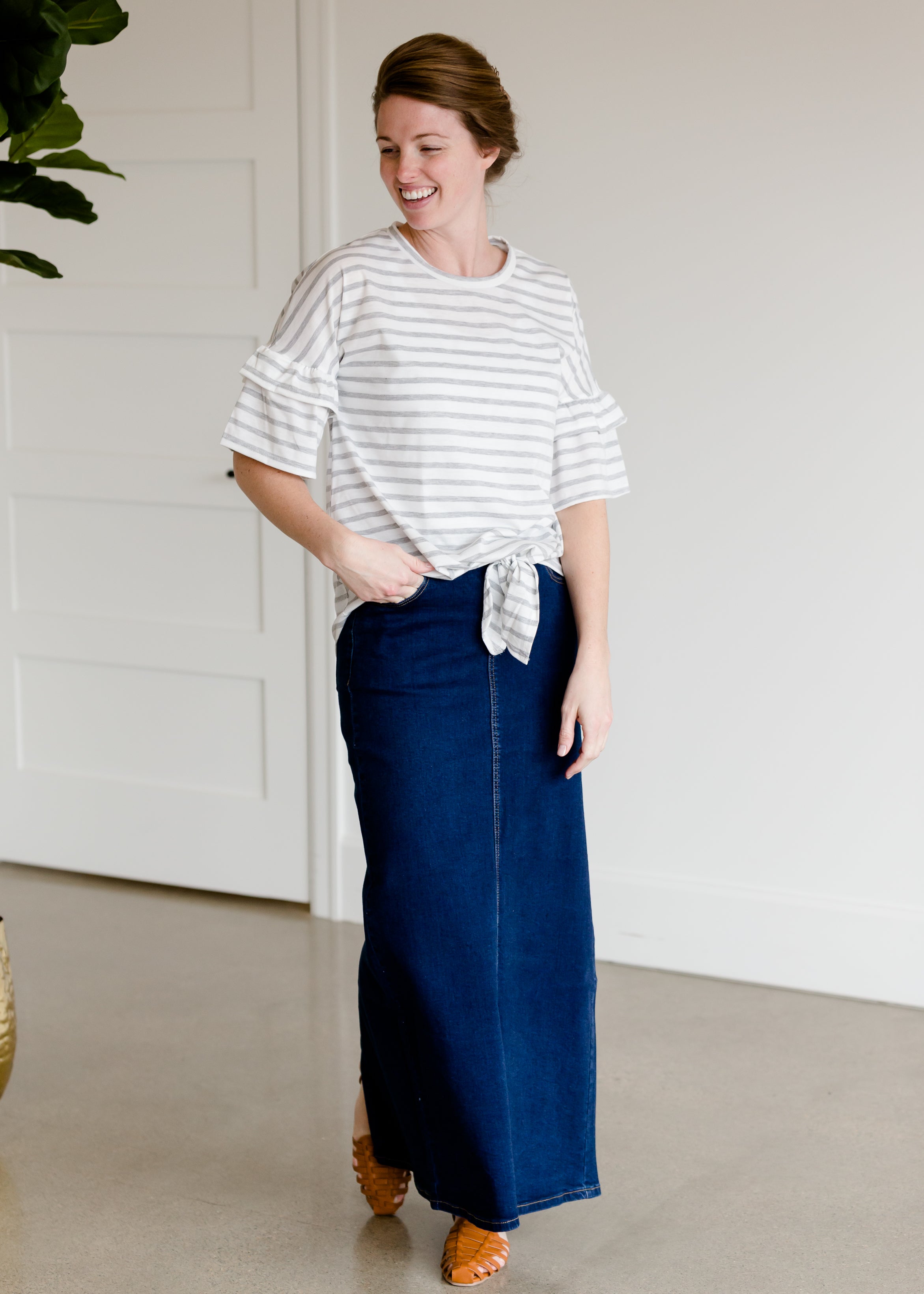 Modest Women's Randi Long Denim Skirt | Inherit Clothing Company