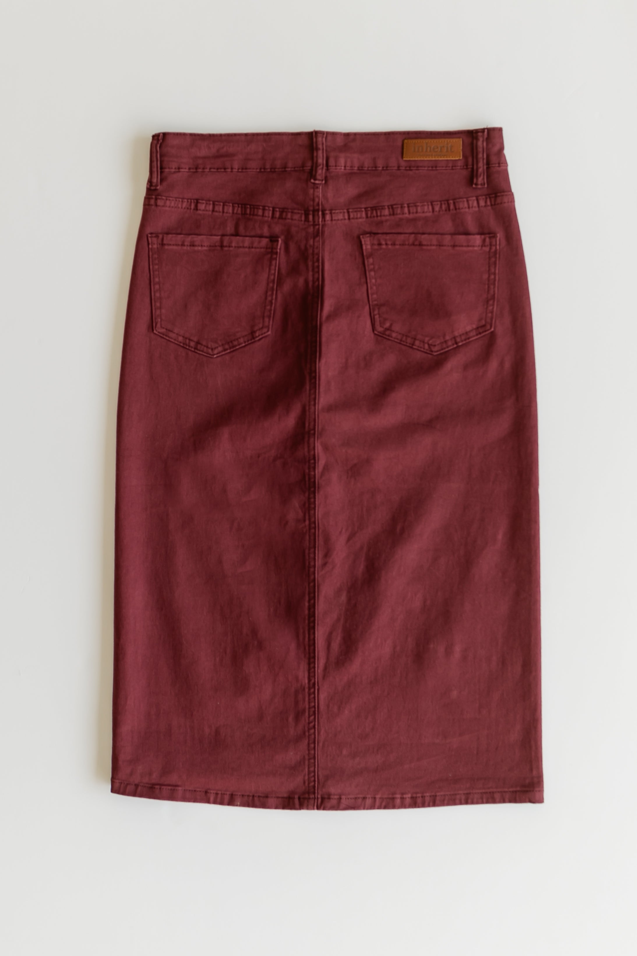 Burgundy deals jean skirt