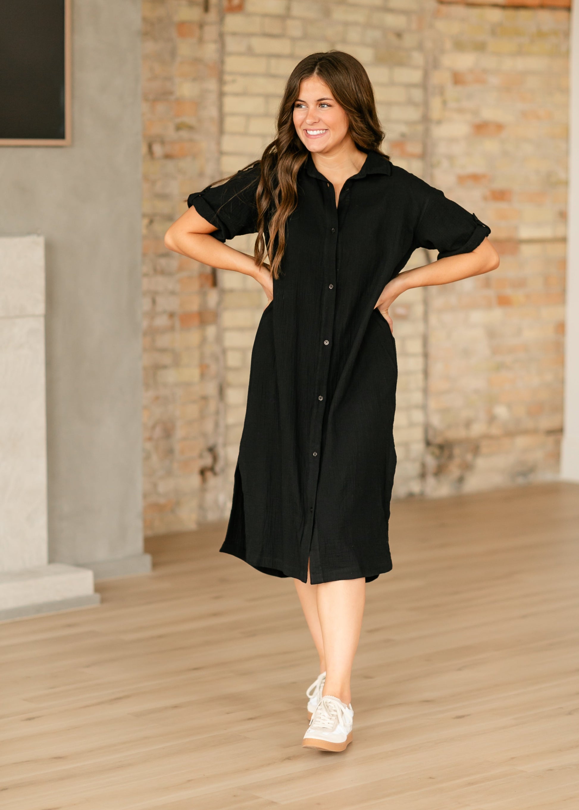 Rosella Cotton Gauze Button Down Dress IC Dresses