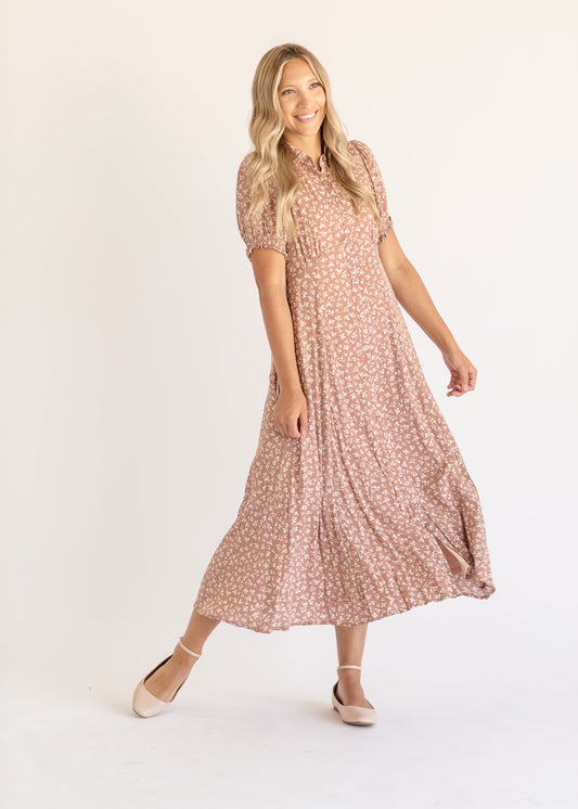 Ruby Button Up Puff Sleeve Maxi Dress IC Dresses