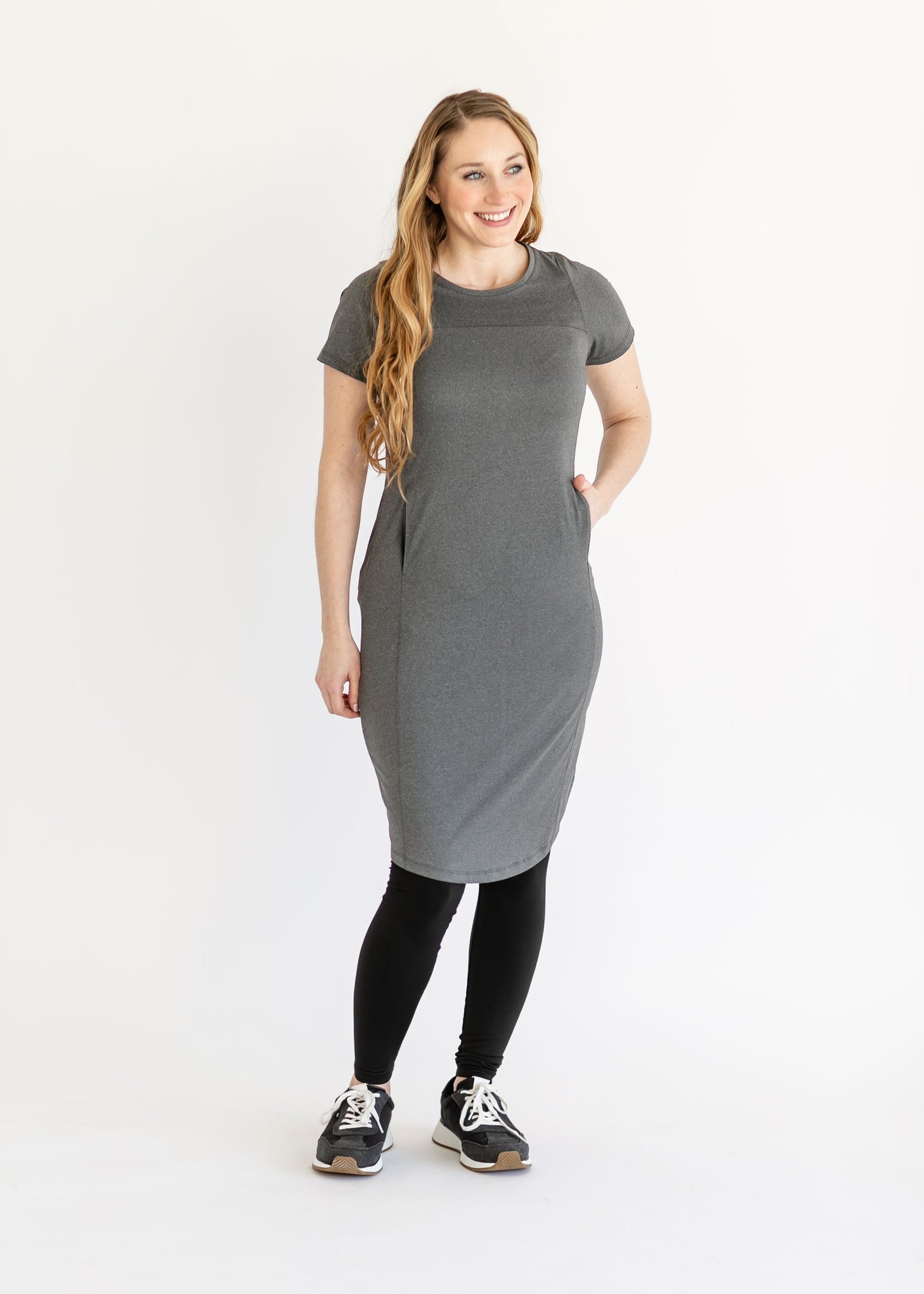 Simona Midi Sport Dress FF Dresses Gray / XS