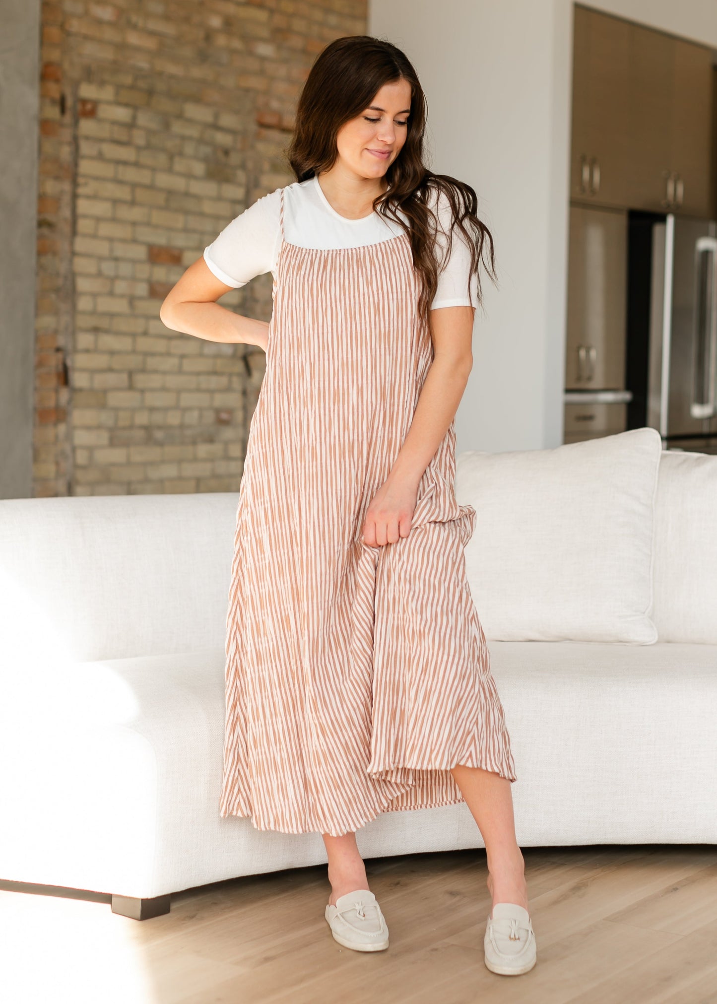 Sleeveless Striped Flowy Maxi Dress FF Dresses