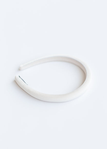 Slim Velvet Hard Headband Accessories Cream