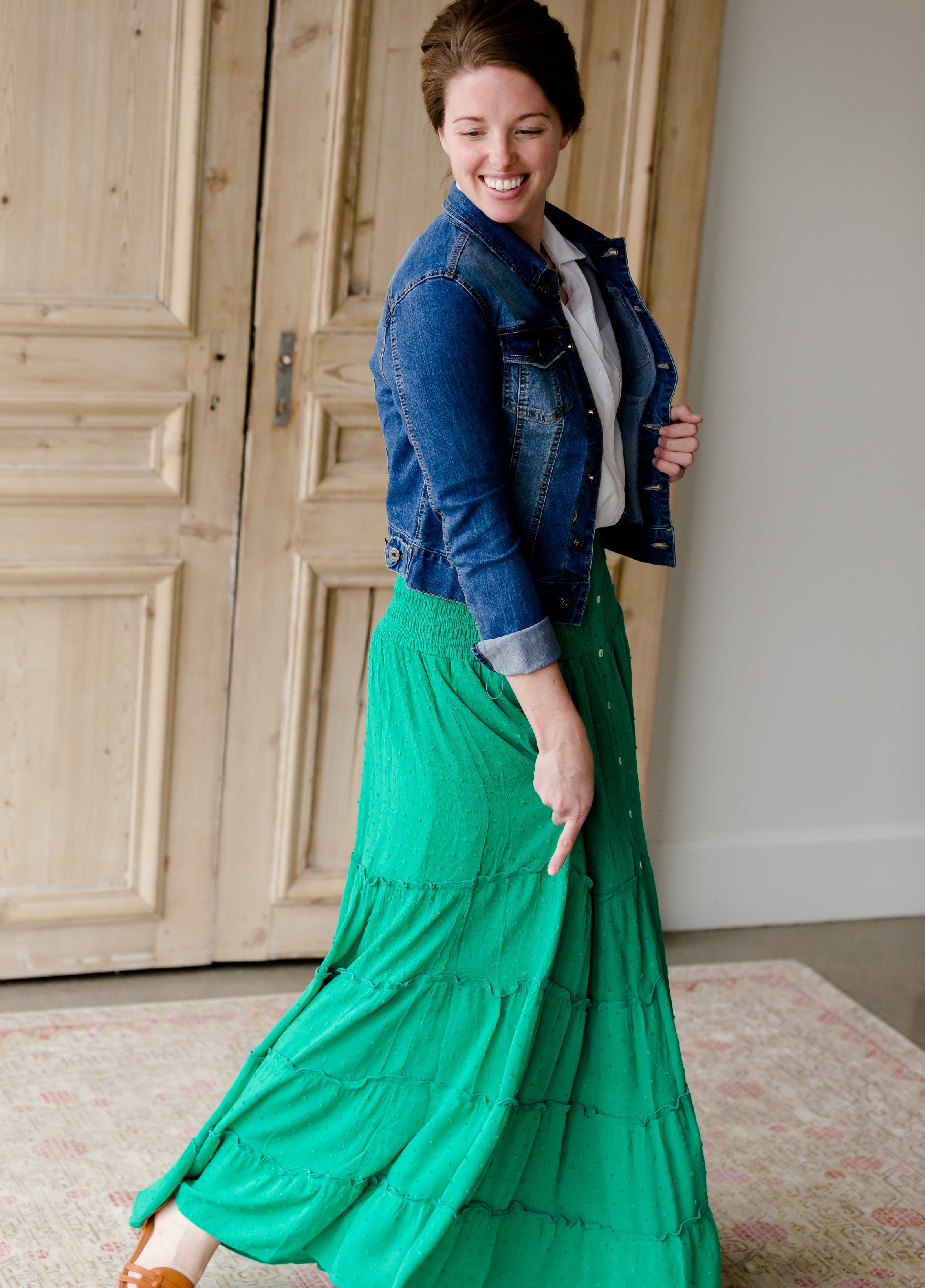 Green maxi shop skirt 2020