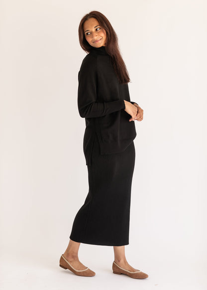 Soft Knit Ribbed Sweater Skirt FF Skirts