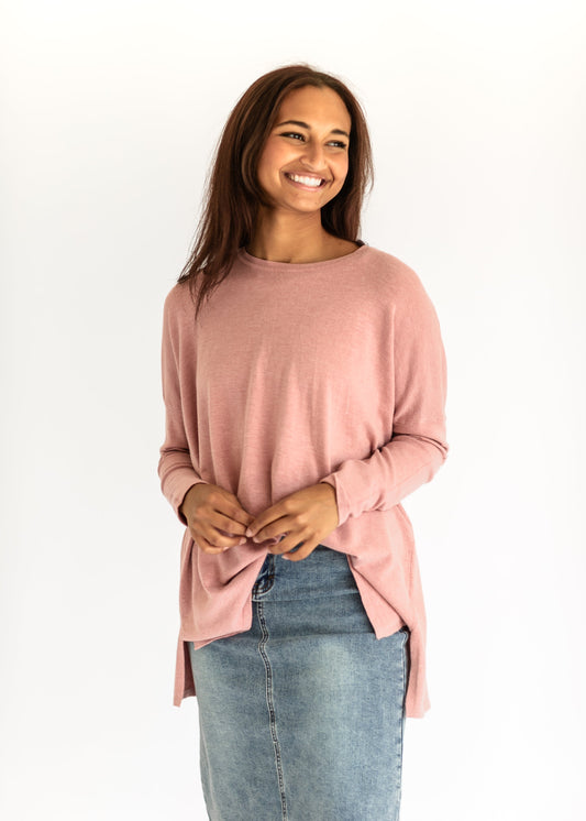 Soft Touch Drop Shoulder Sweater FF Tops