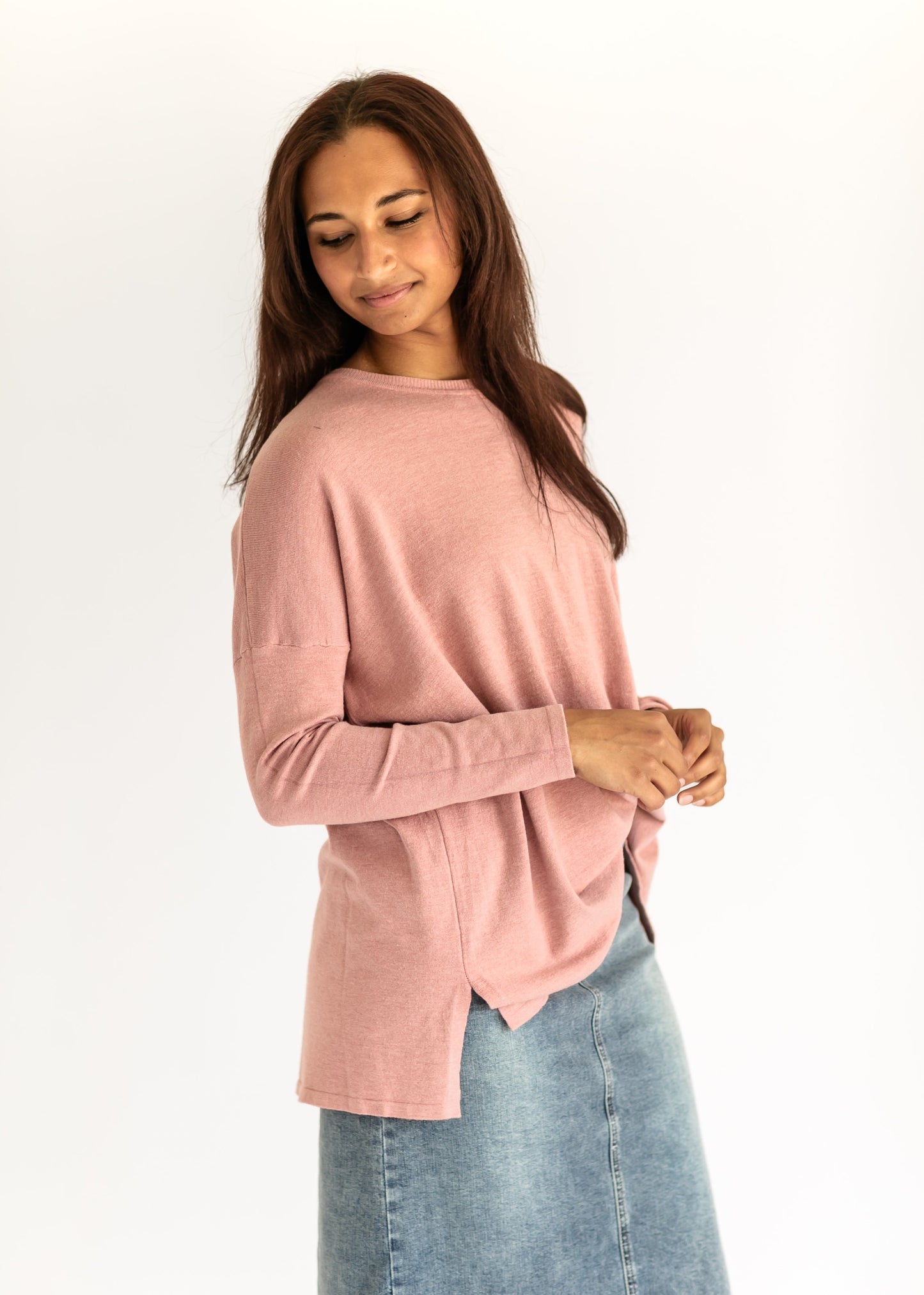 Soft Touch Drop Shoulder Sweater FF Tops