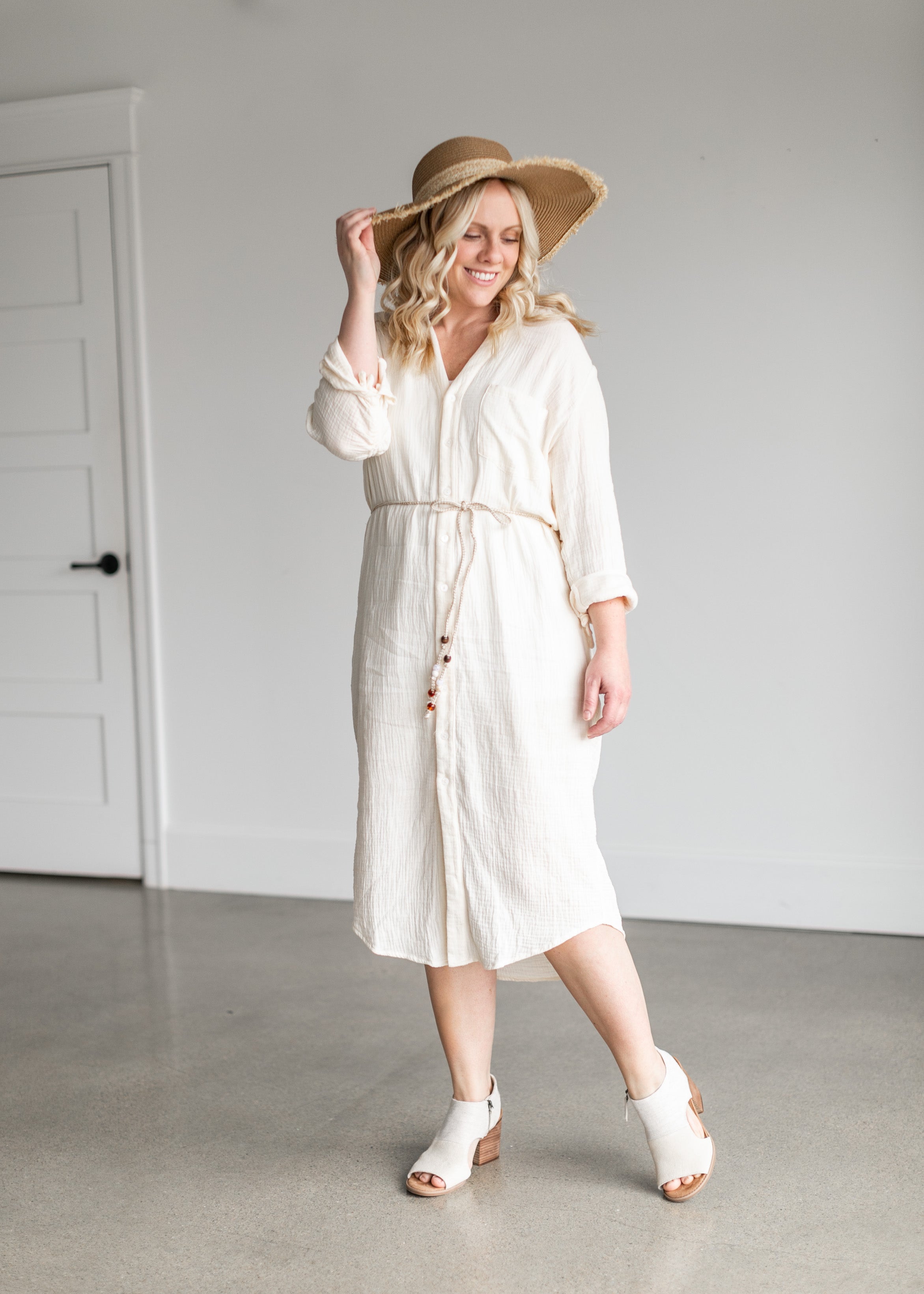 Sonora Cotton Gauze Shirt Midi Dress - FINAL SALE – Inherit Co.