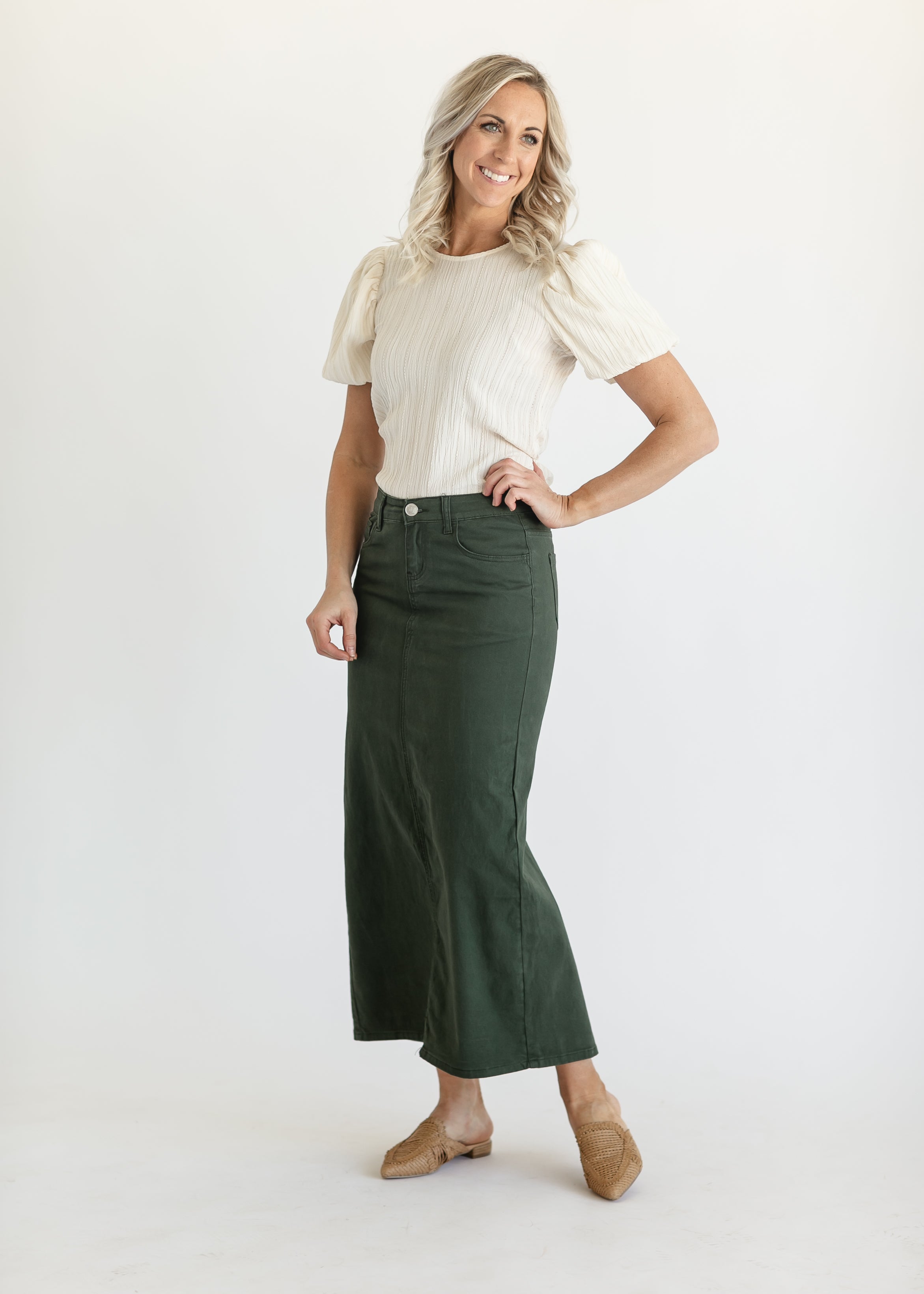 Stella Olive Branch Denim Maxi Skirt FINAL SALE 2