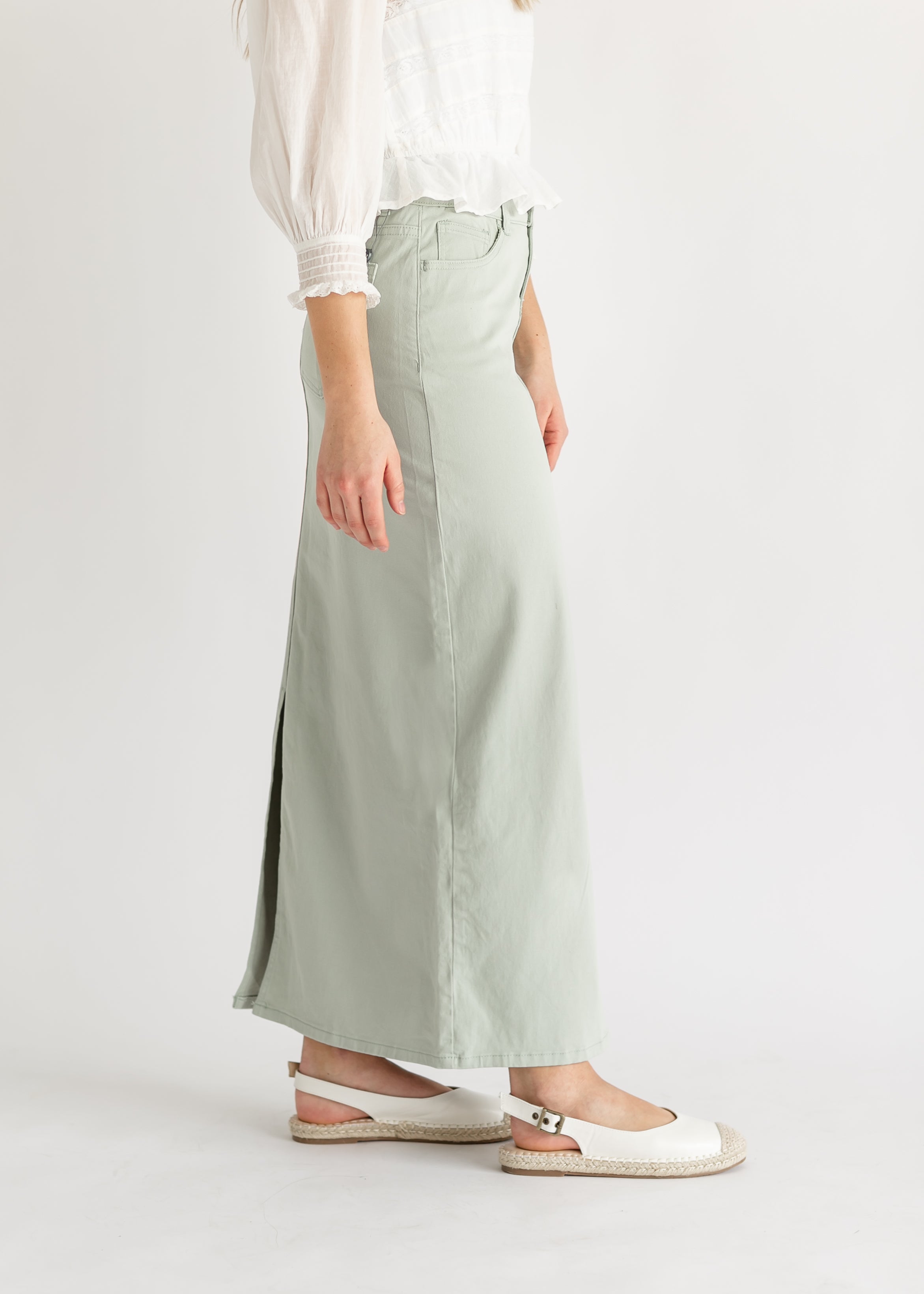 Stella Sage Denim Maxi Skirt – Inherit Co.