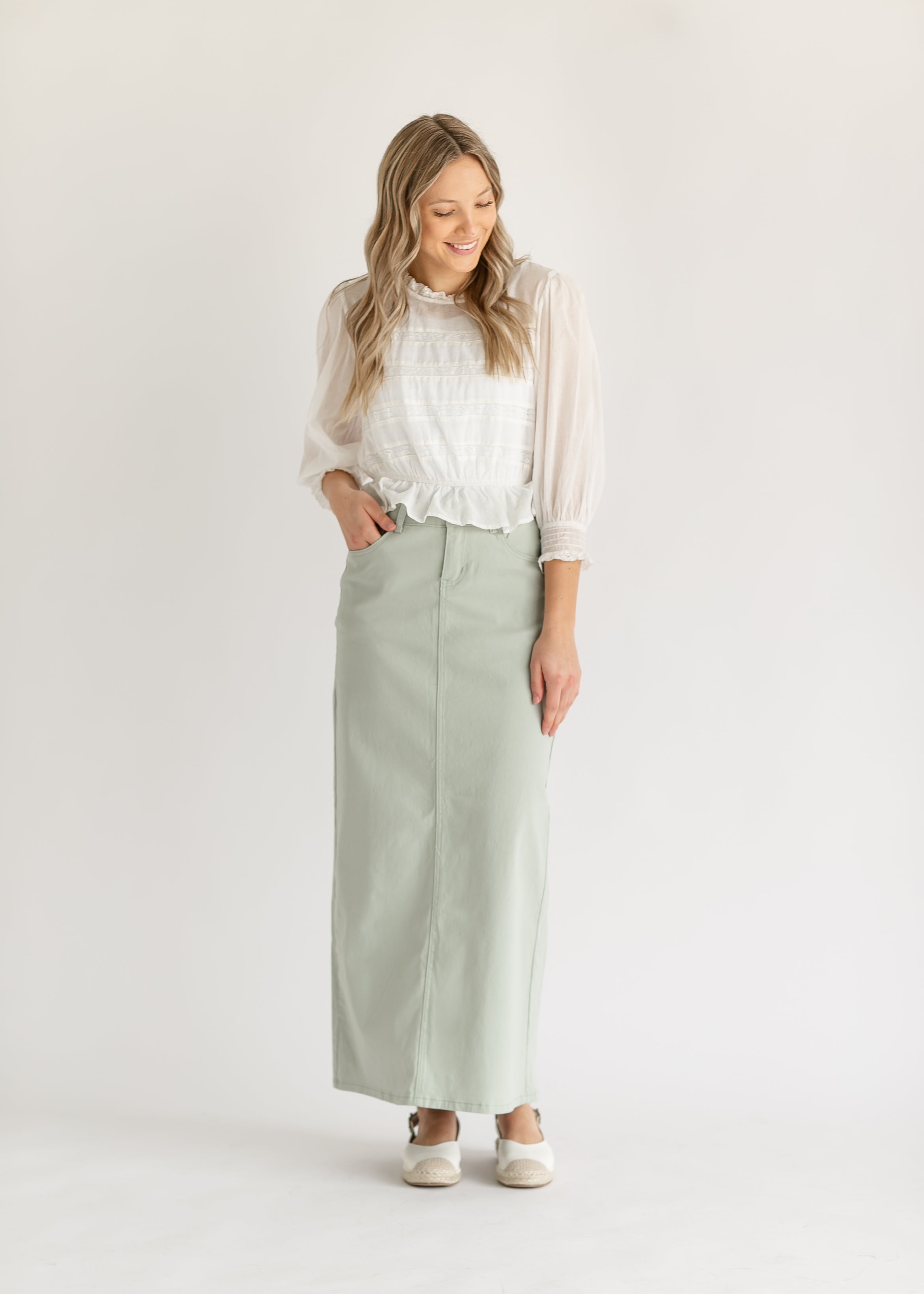 Stella Sage Denim Maxi Skirt – Inherit Co.