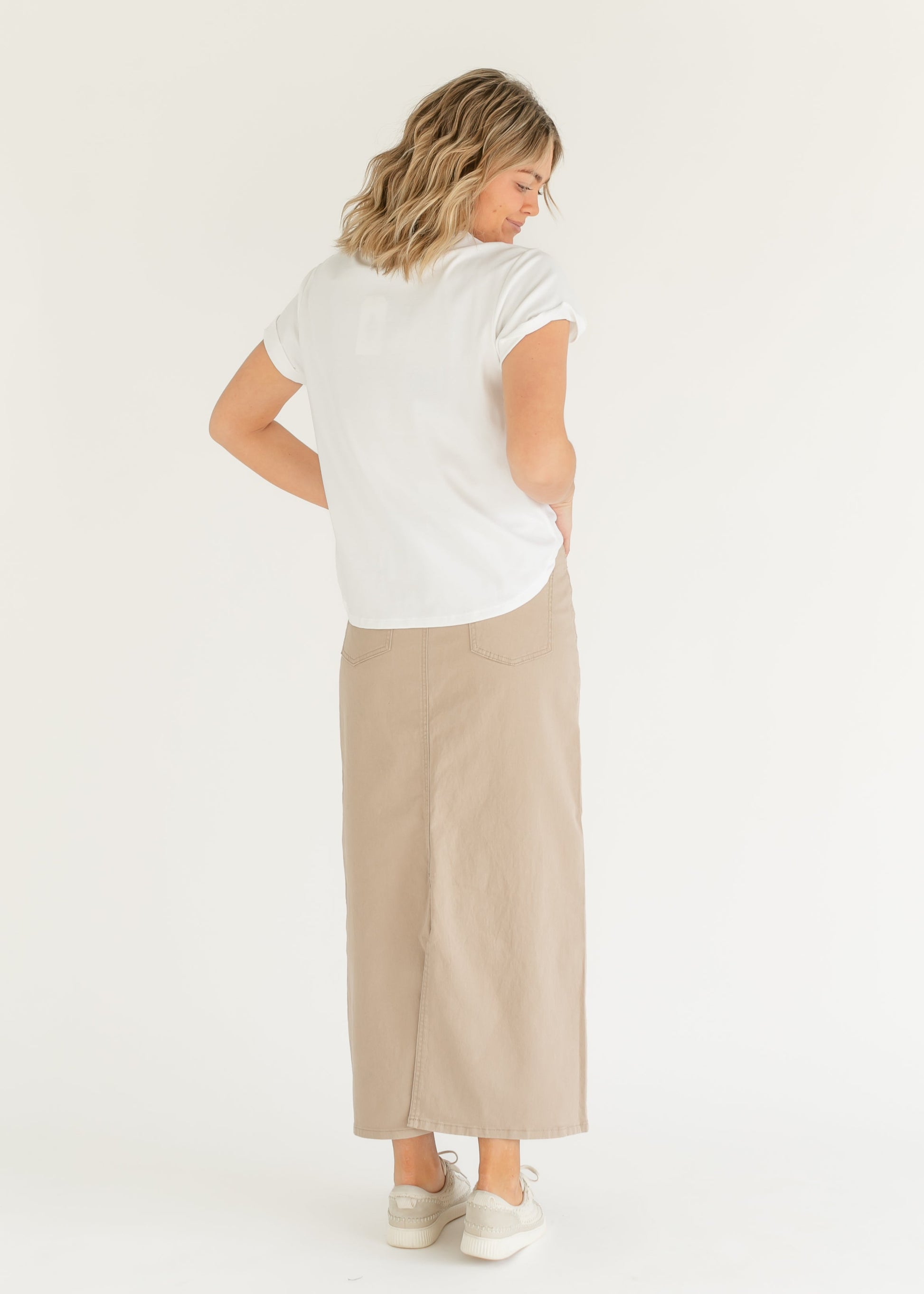 Stella Simply Taupe Maxi Denim Skirt IC Skirts