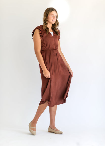 Steve Madden® Allegra Satin Midi Dress FF Dresses